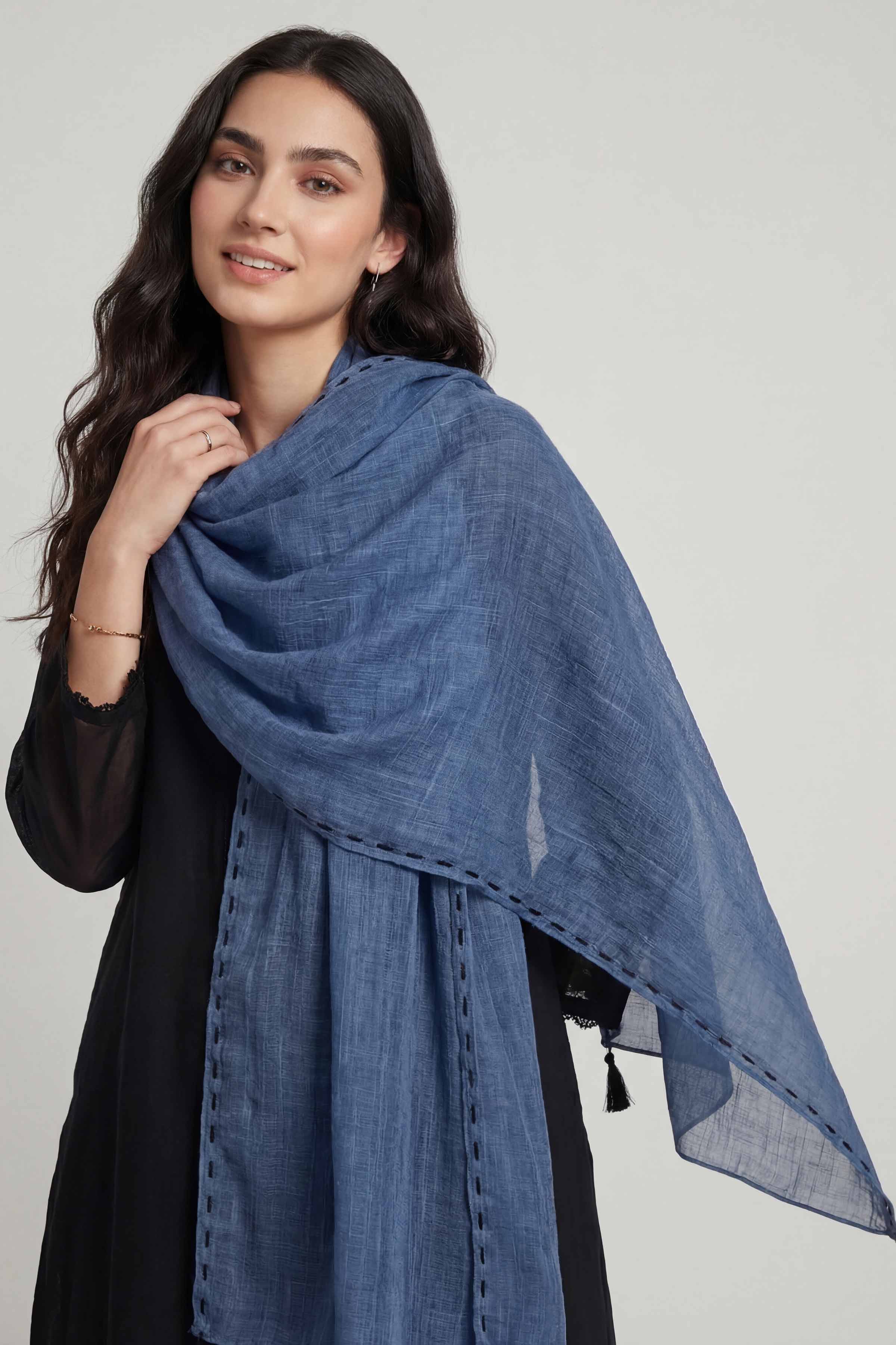 Blue Women Scarf - 447482108