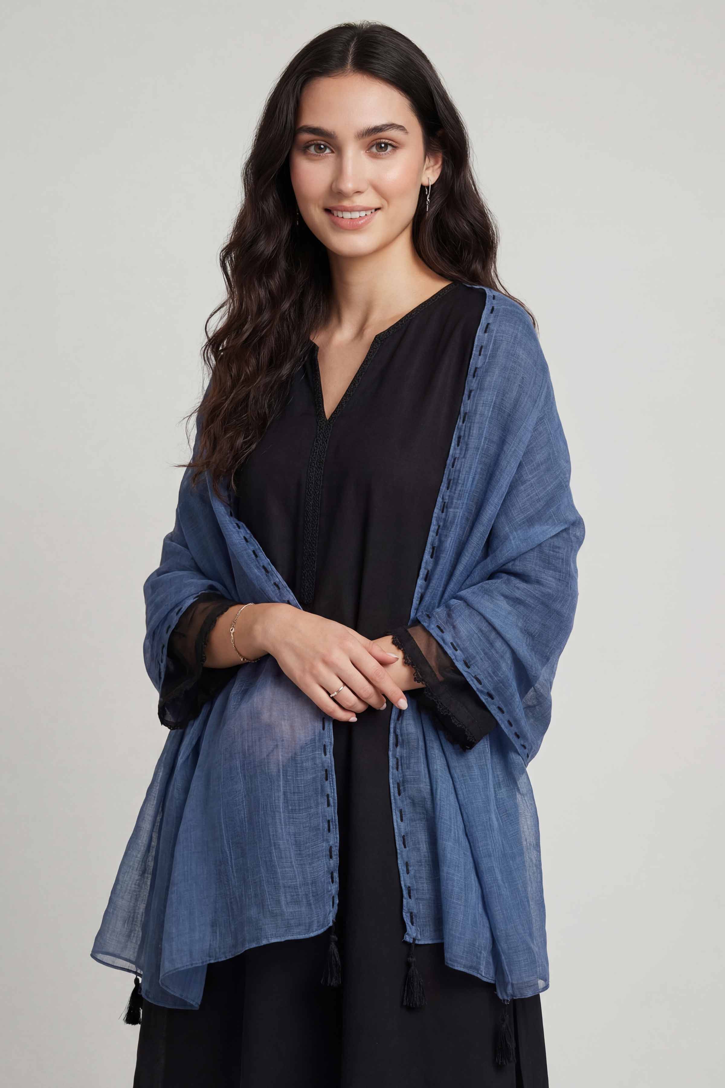 Blue Women Scarf - 447482108