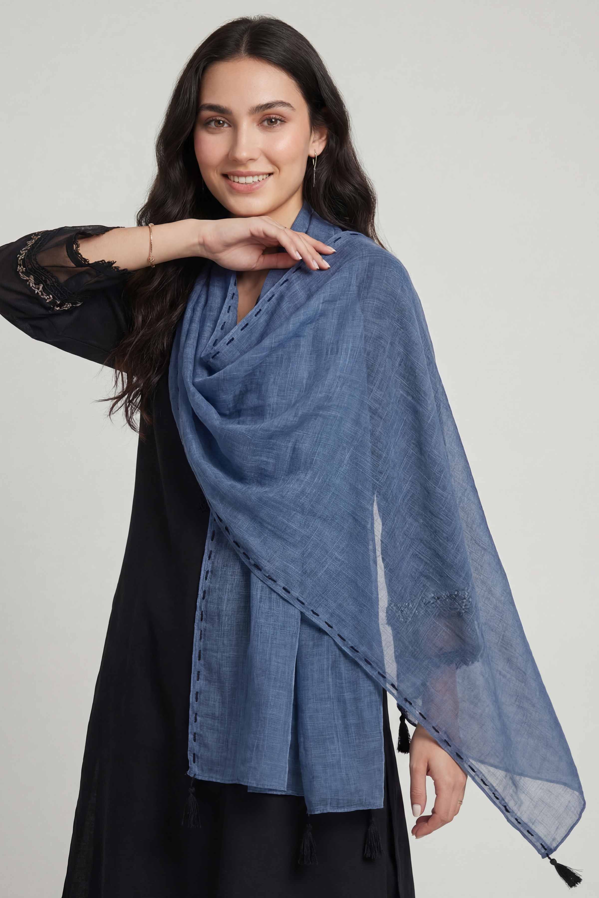 Blue Women Scarf - 447482108