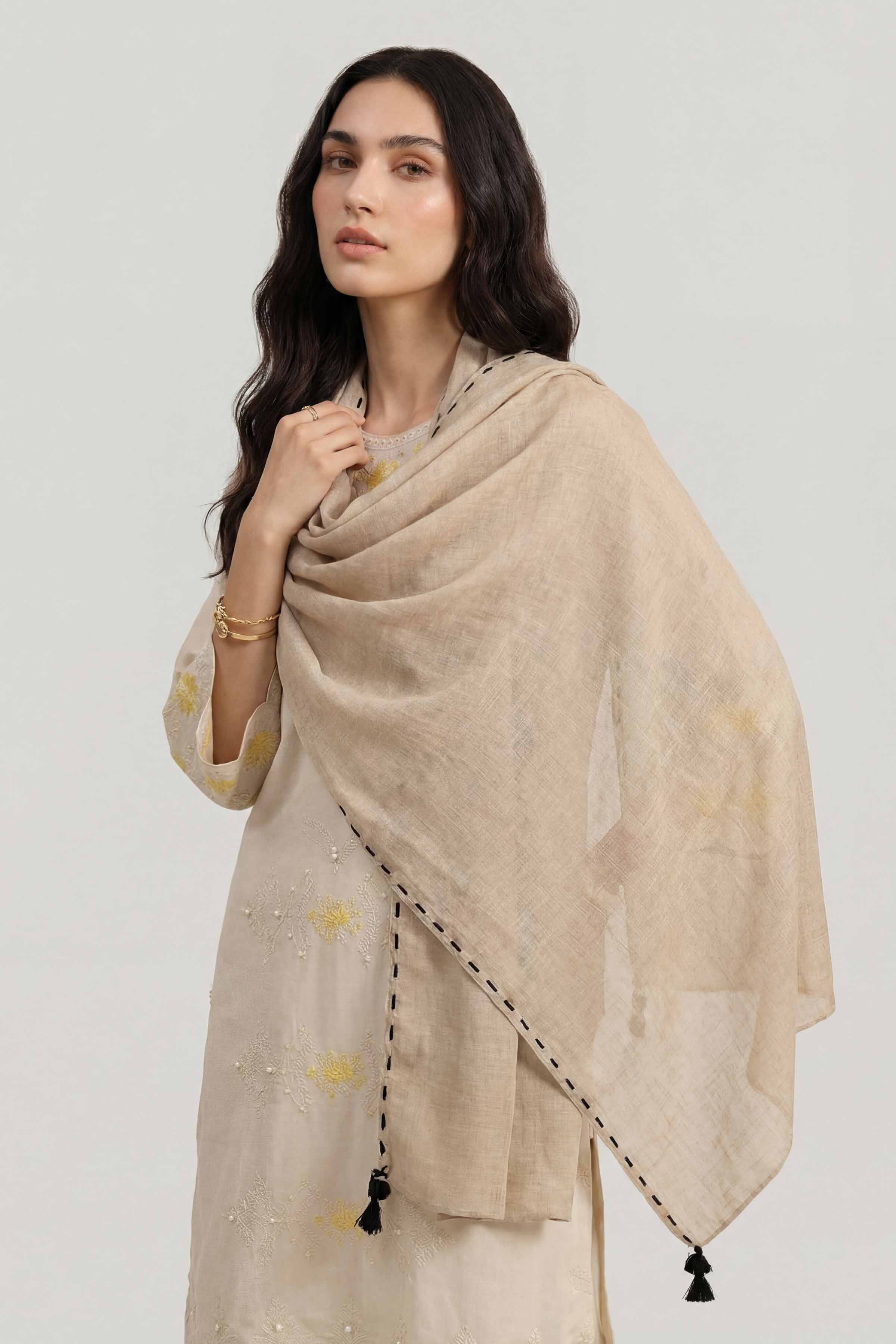 Beige Women Scarf - 447482118
