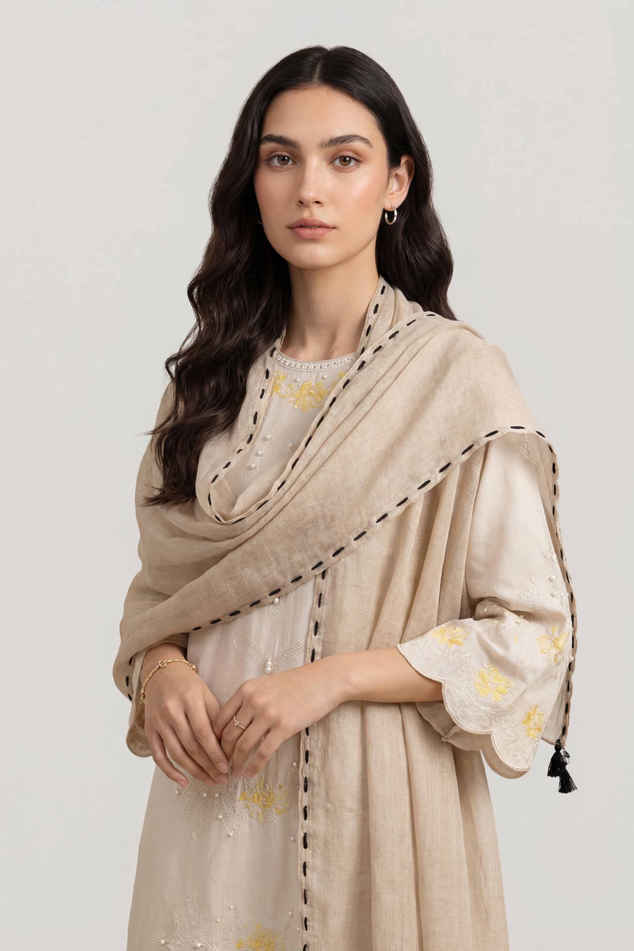 Beige Women Scarf - 447482118