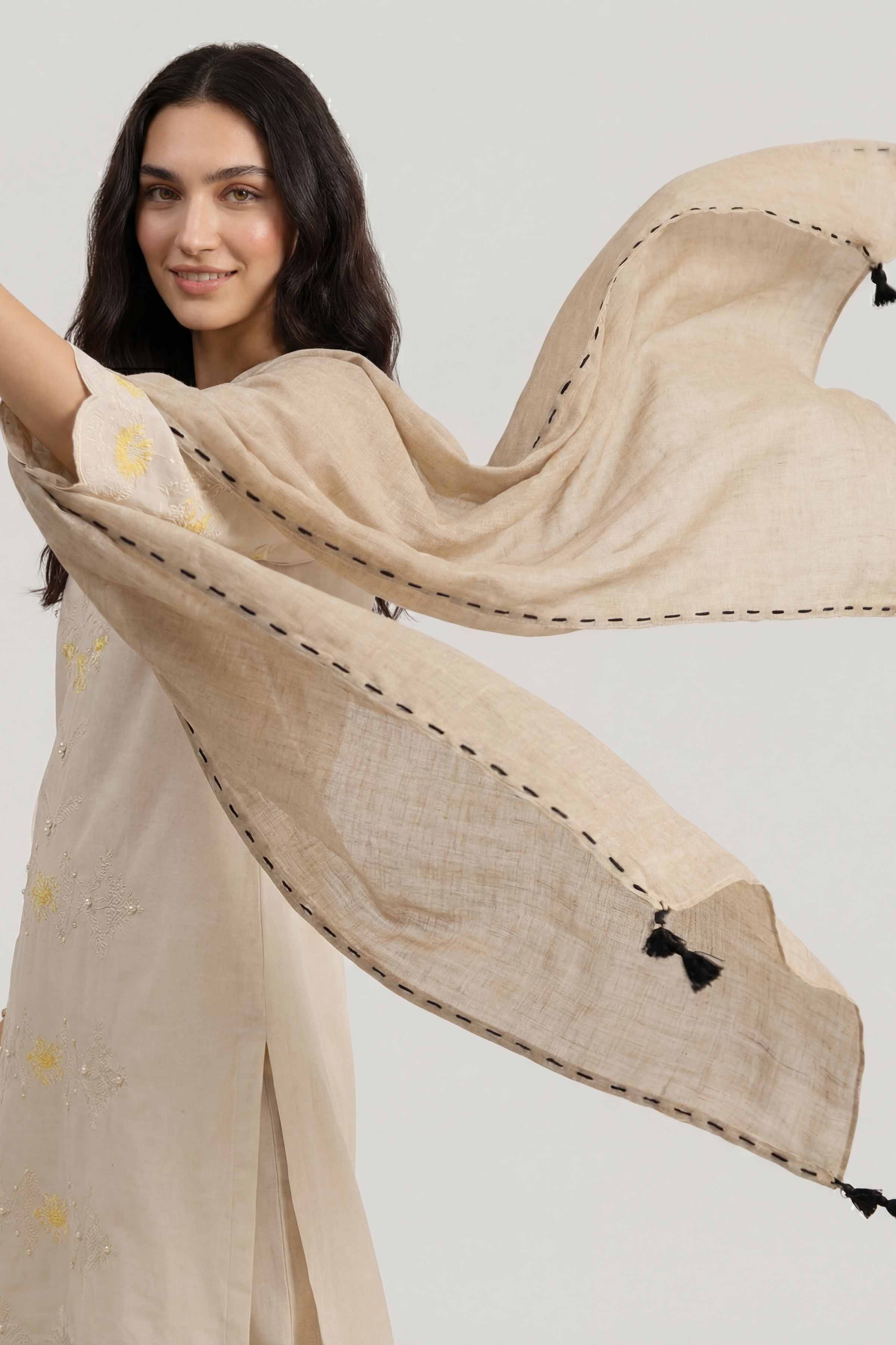 Beige Women Scarf - 447482118