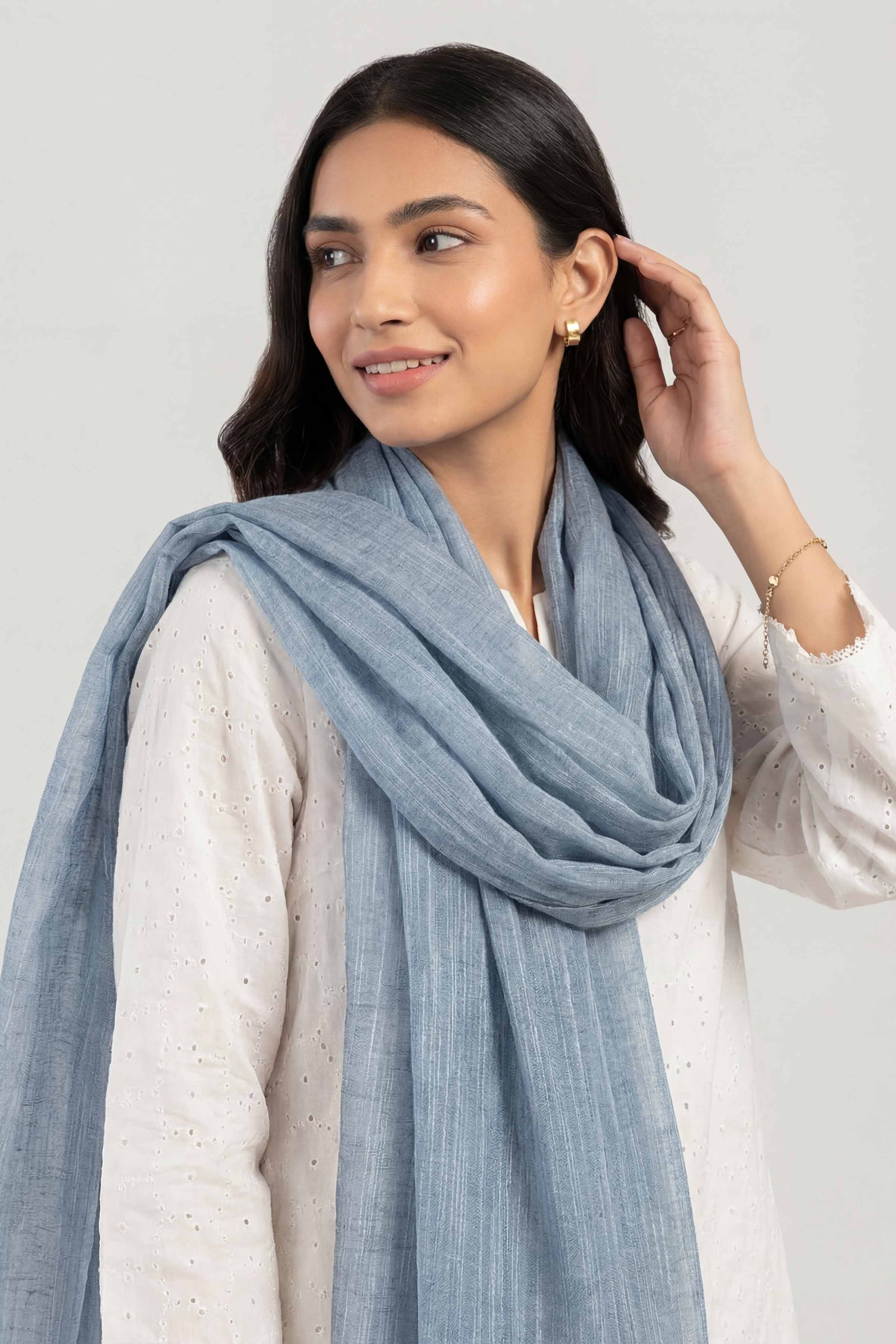 Light Blue Women Scarf - 447522108