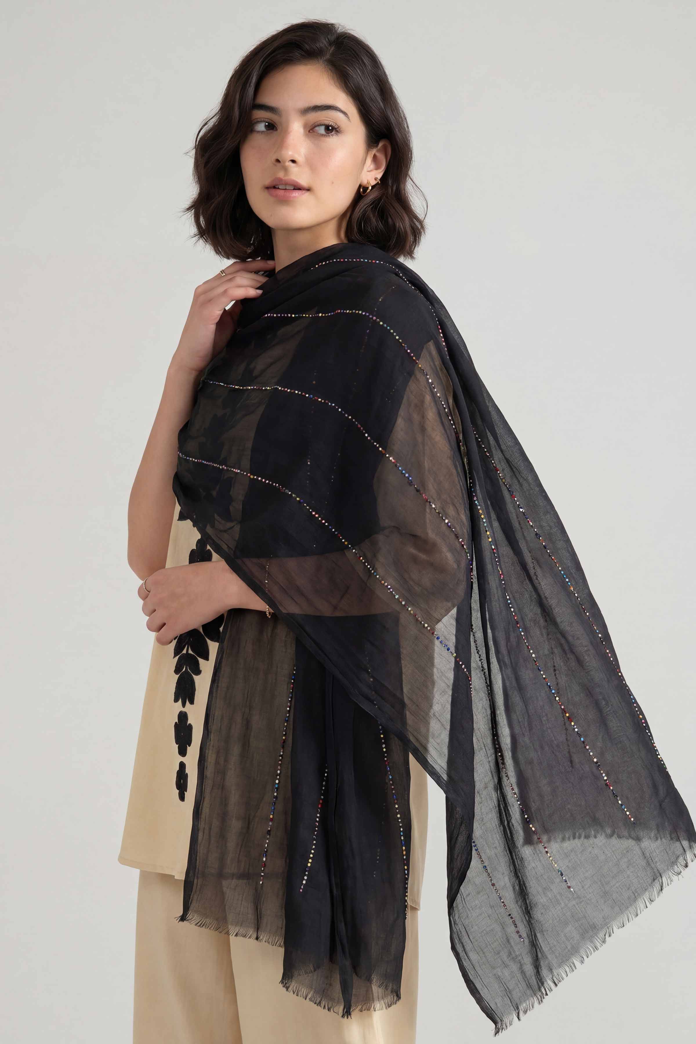 Black Women Scarf - 447532103