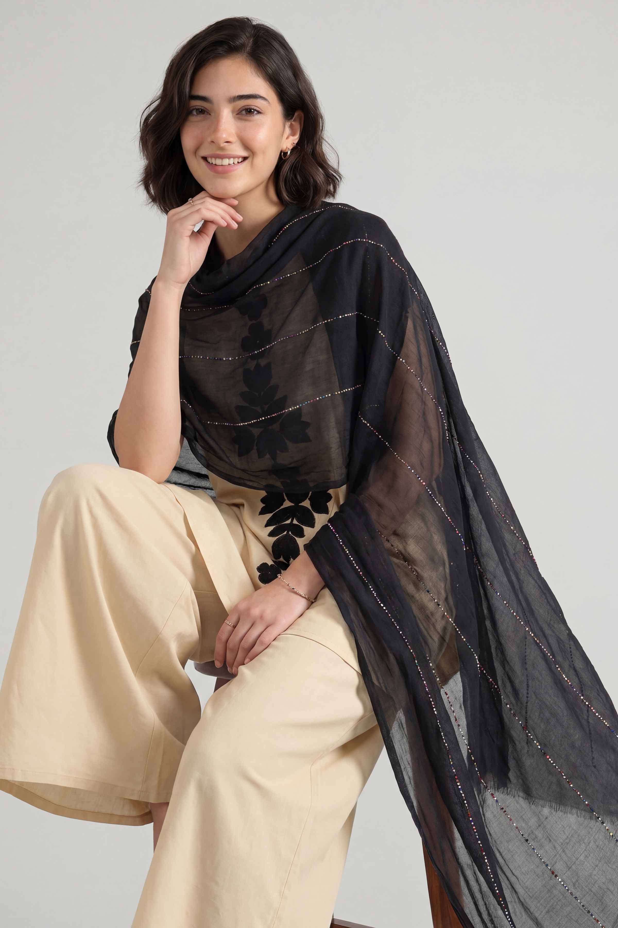 Black Women Scarf - 447532103