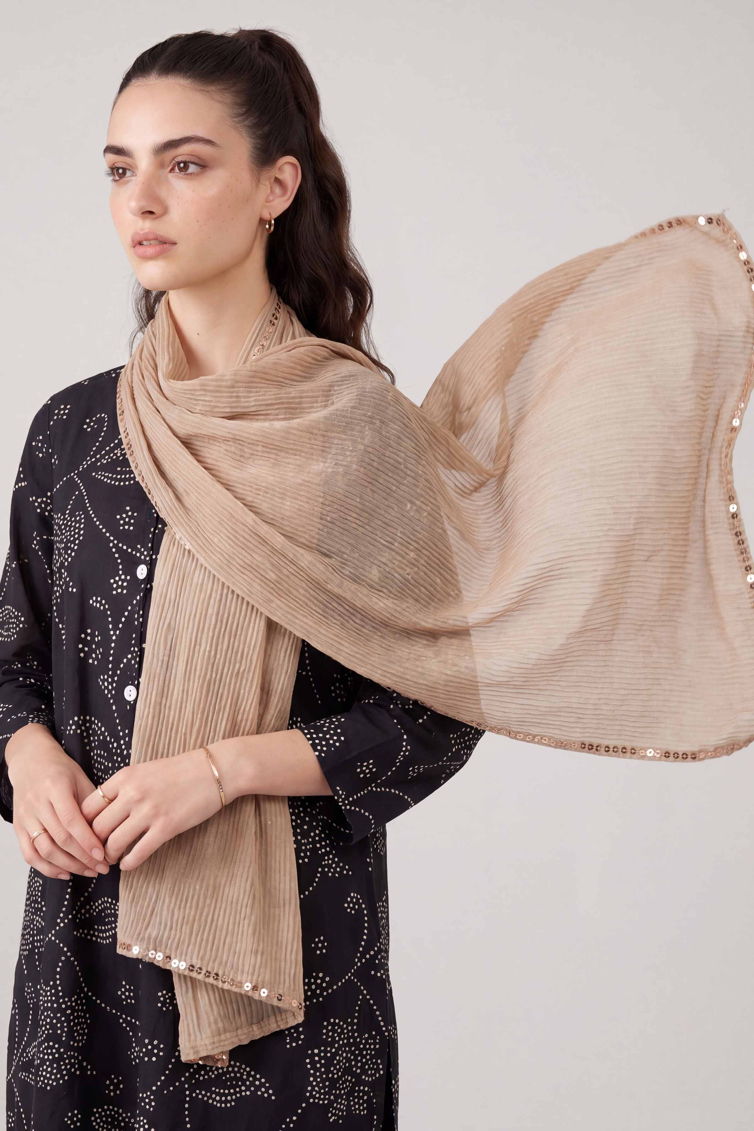 Beige Women Scarf - 447542118