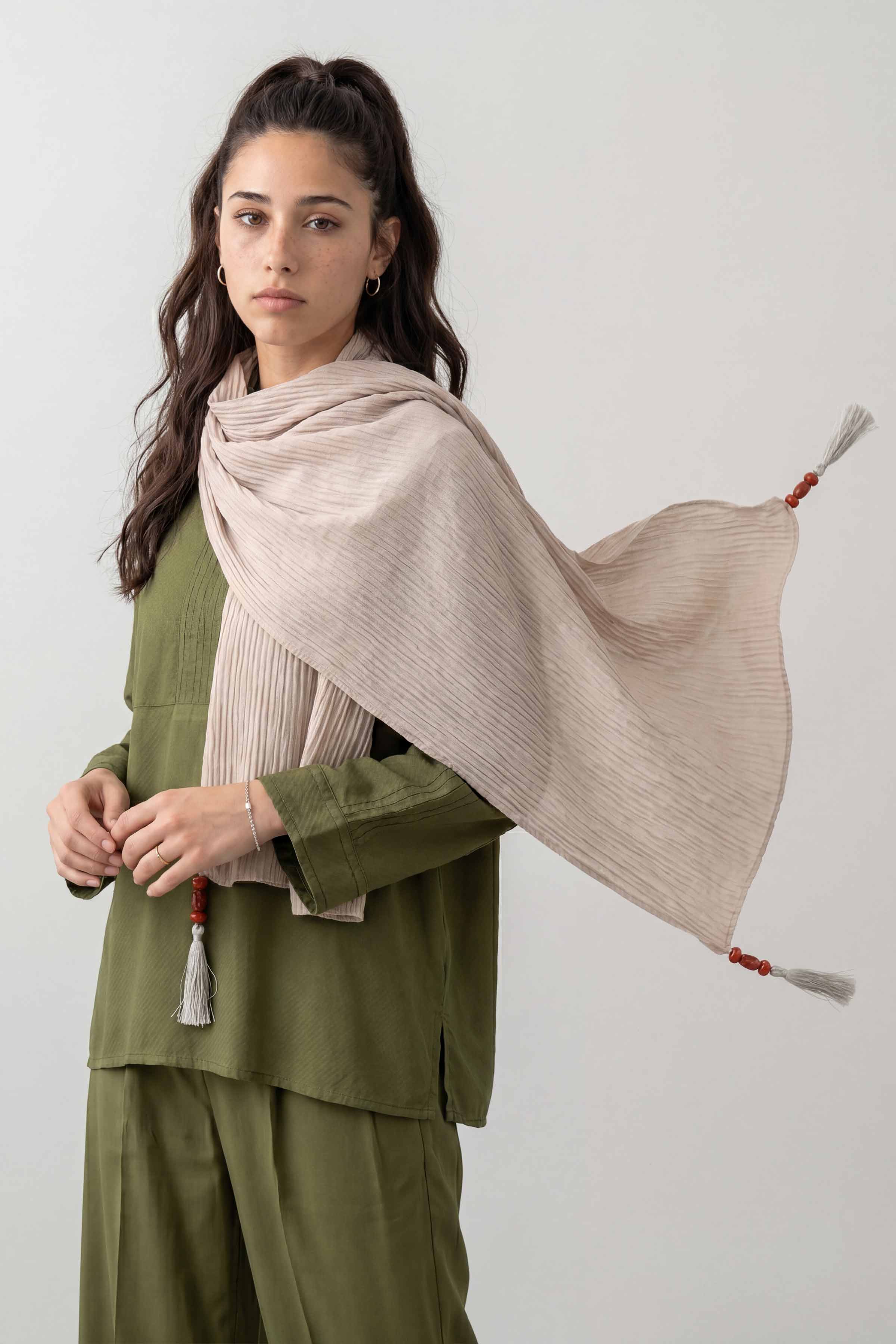 Khaki Women Scarf - 447552130