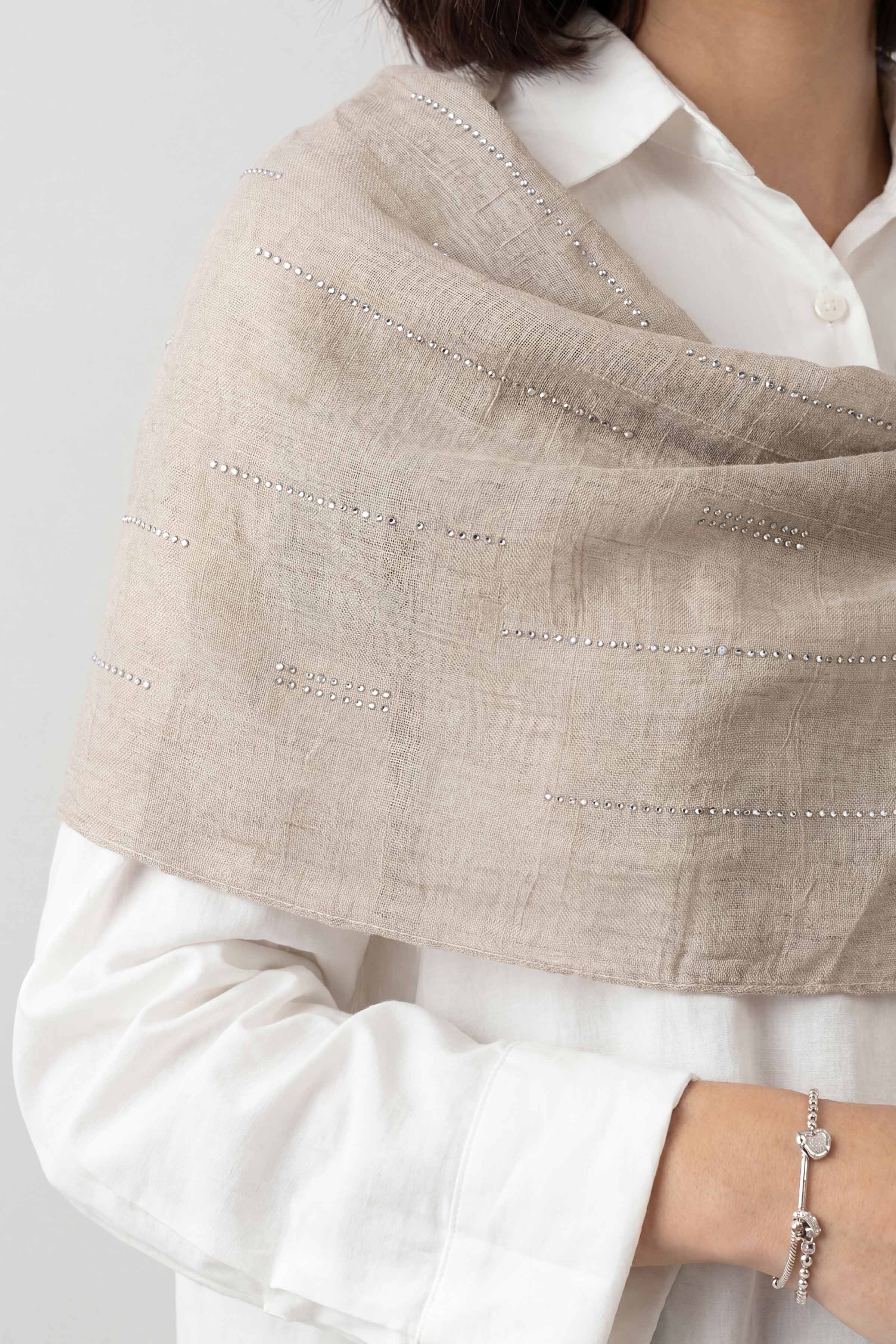 Beige Women Scarf - 447562118