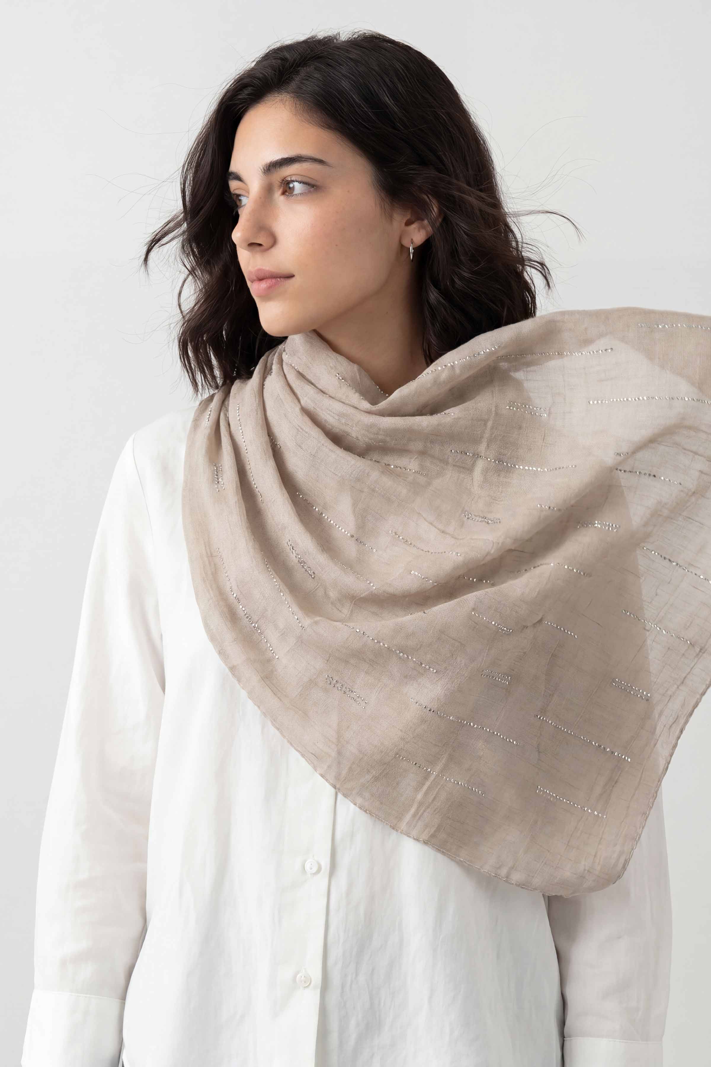 Beige Women Scarf - 447562118