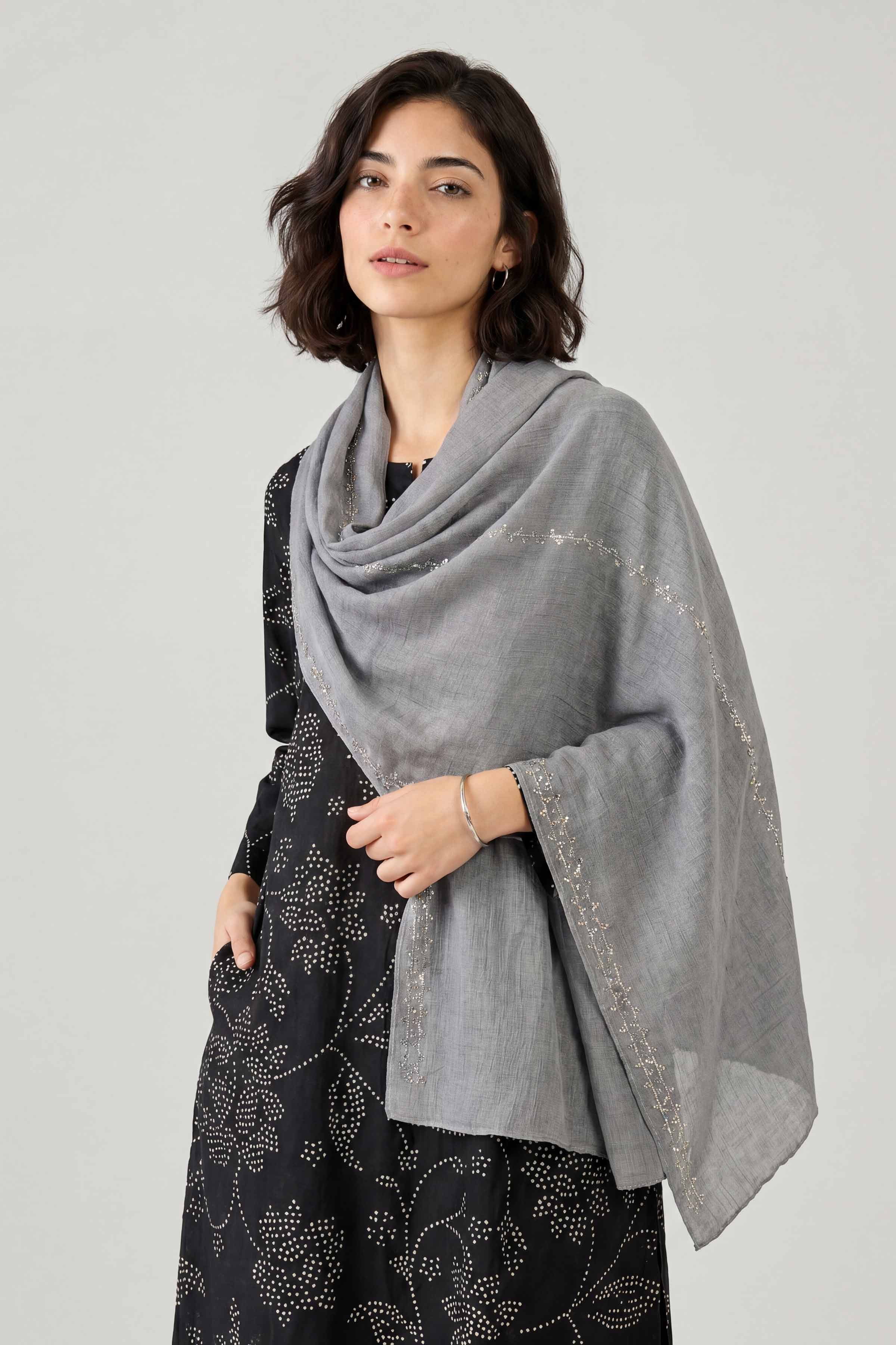 Grey Women Scarf - 447572111