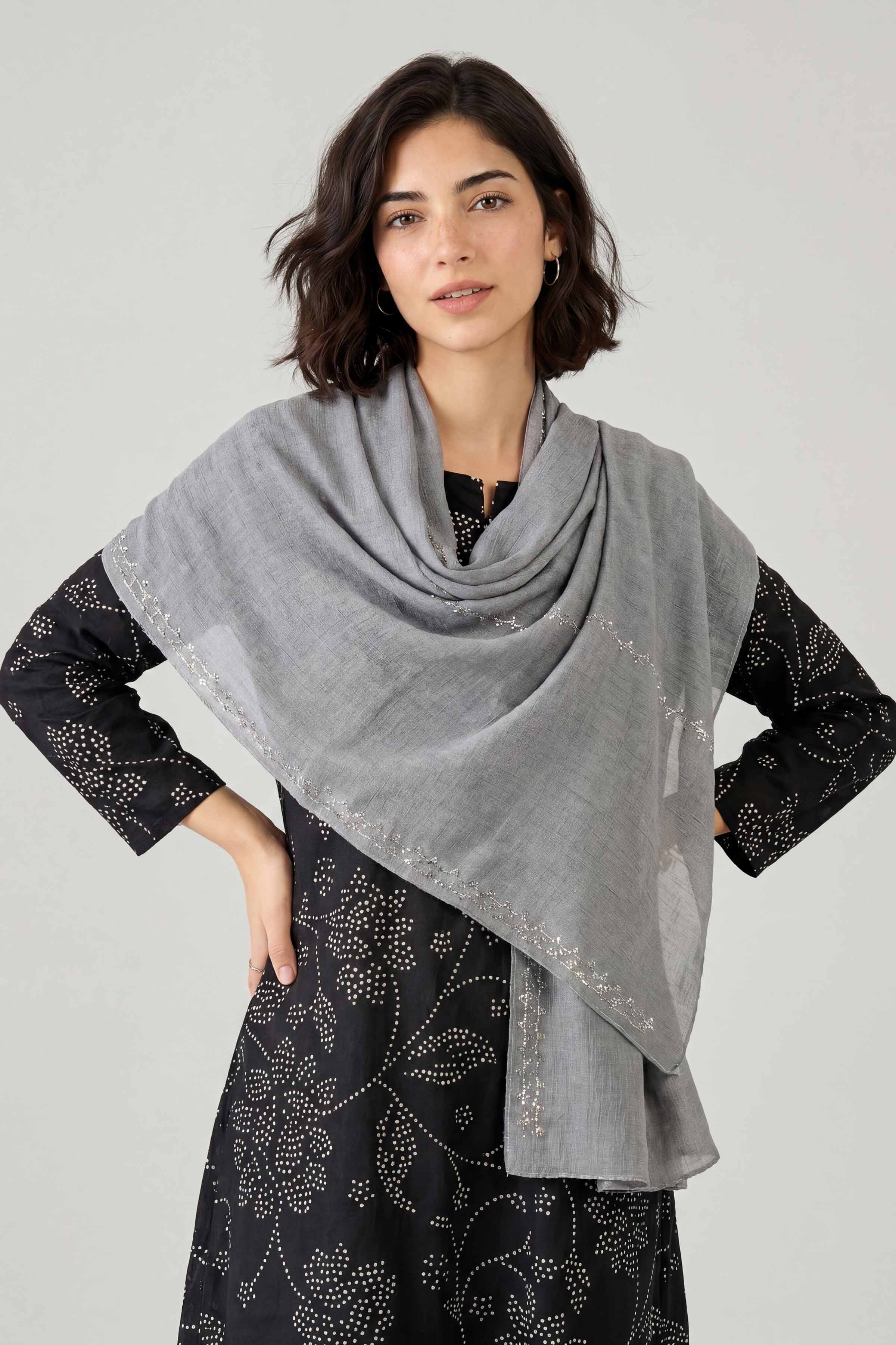 Grey Women Scarf - 447572111