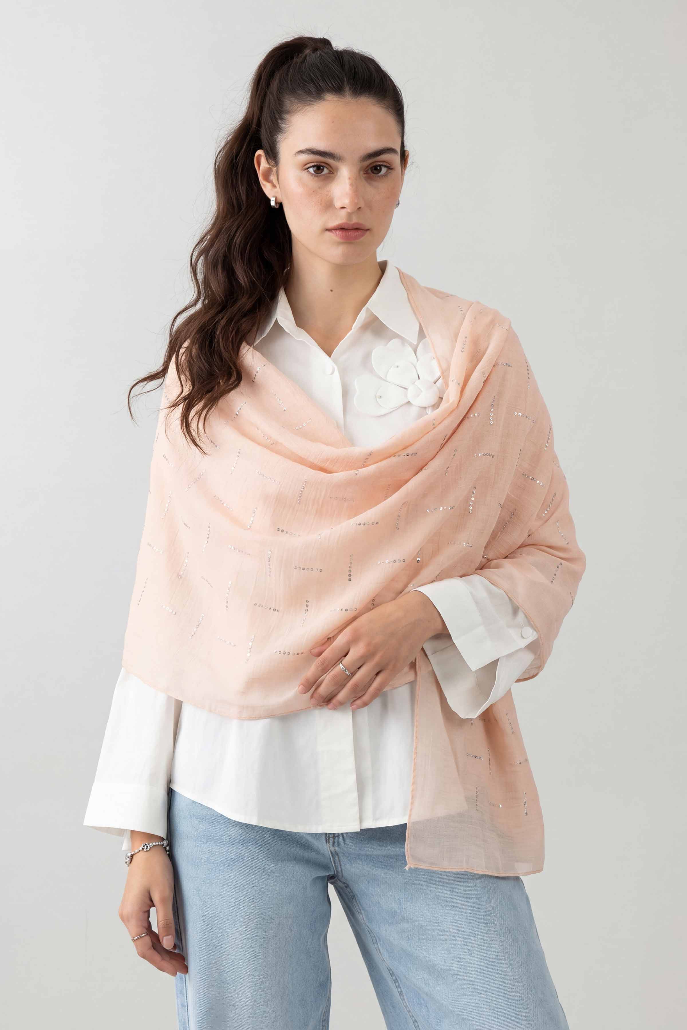 Pink Women Scarf - 447582105