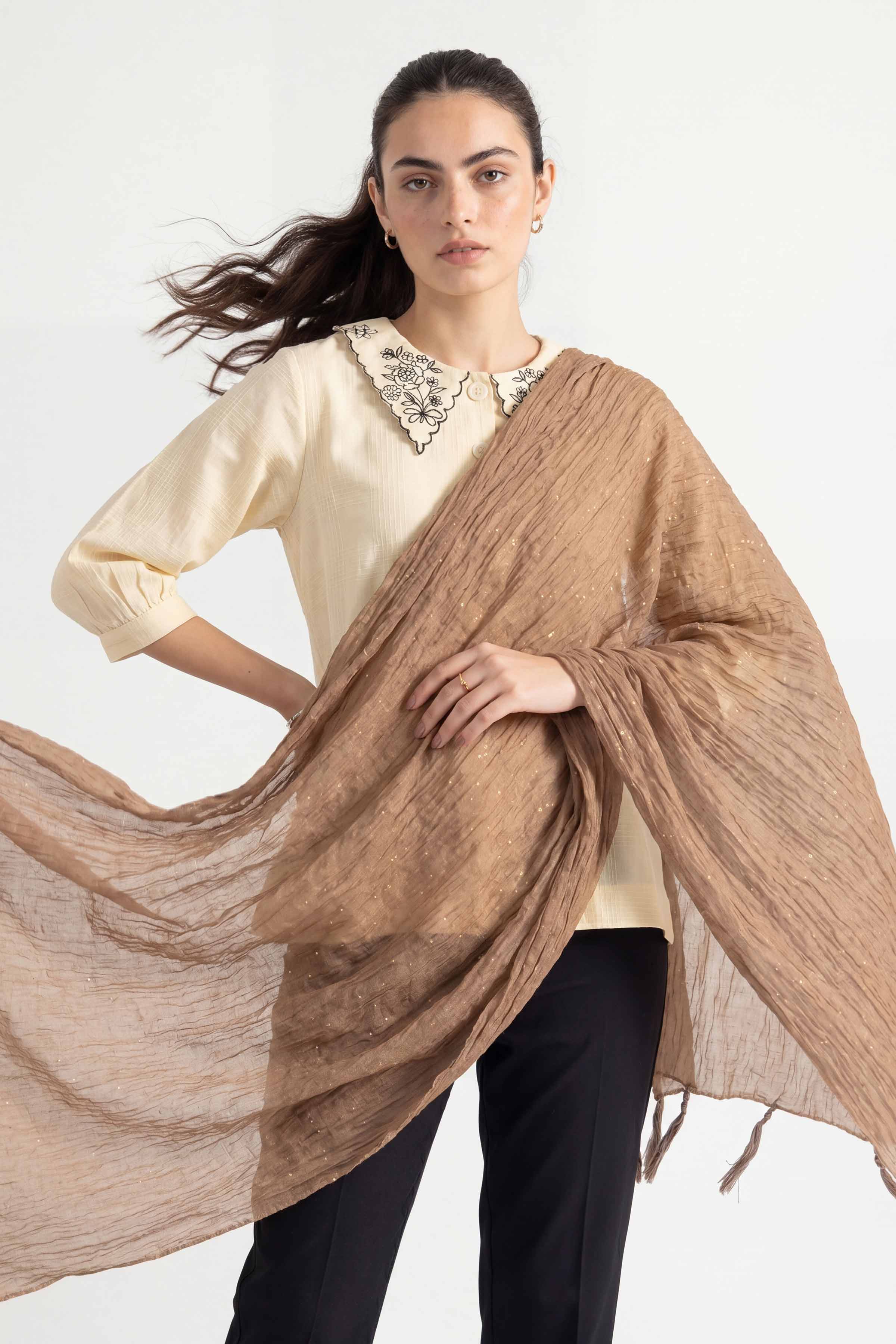 Brown Women Scarf - 447592113