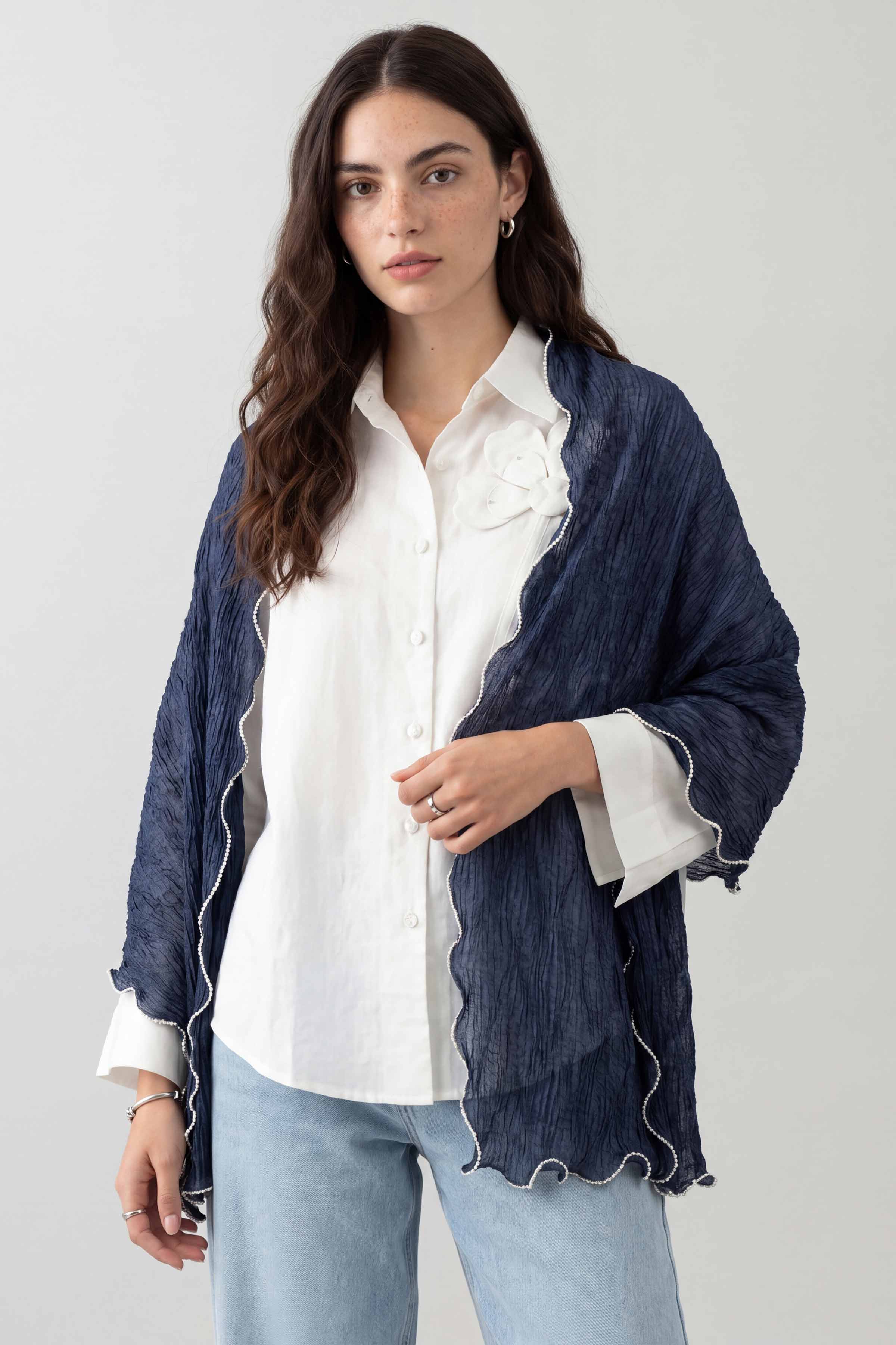 Navy Women Scarf - 447602121