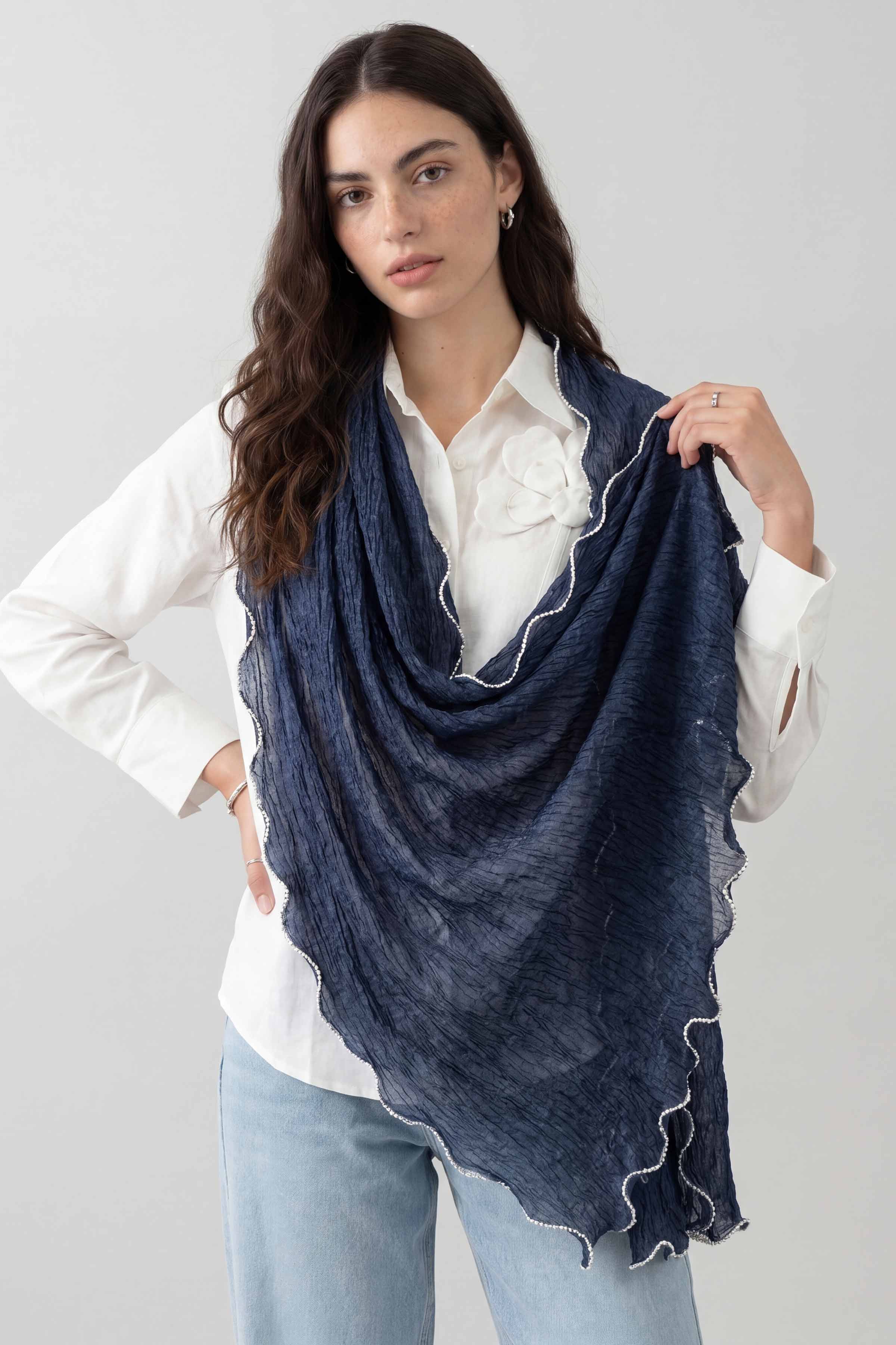 Navy Women Scarf - 447602121