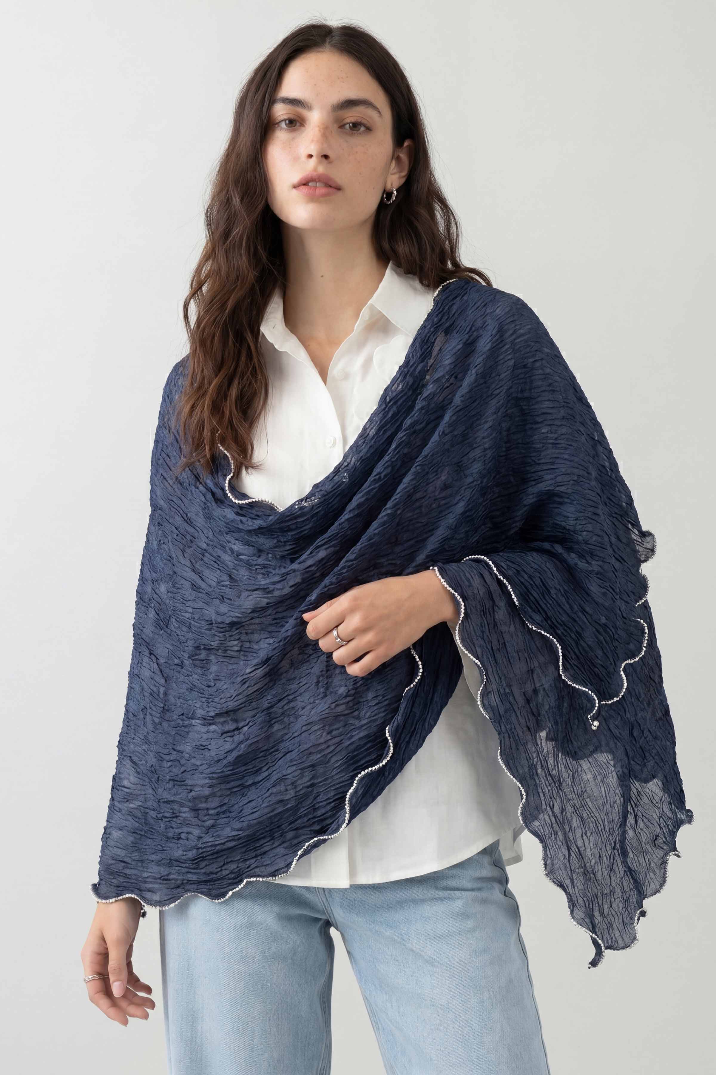 Navy Women Scarf - 447602121