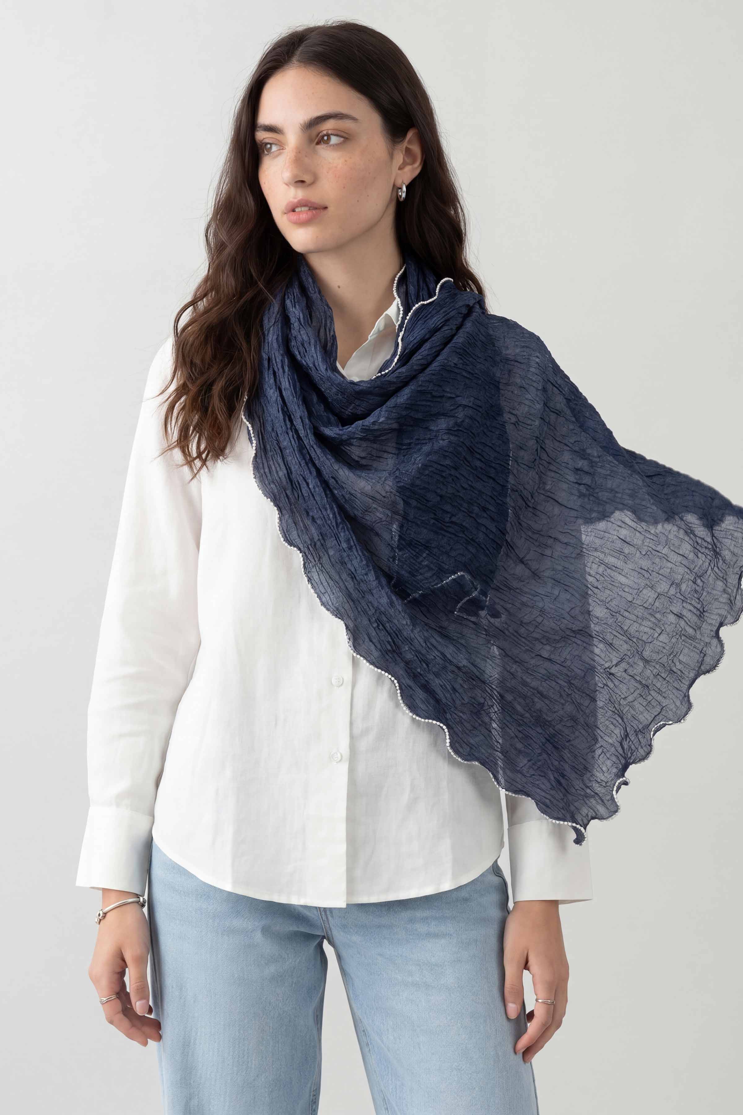 Navy Women Scarf - 447602121