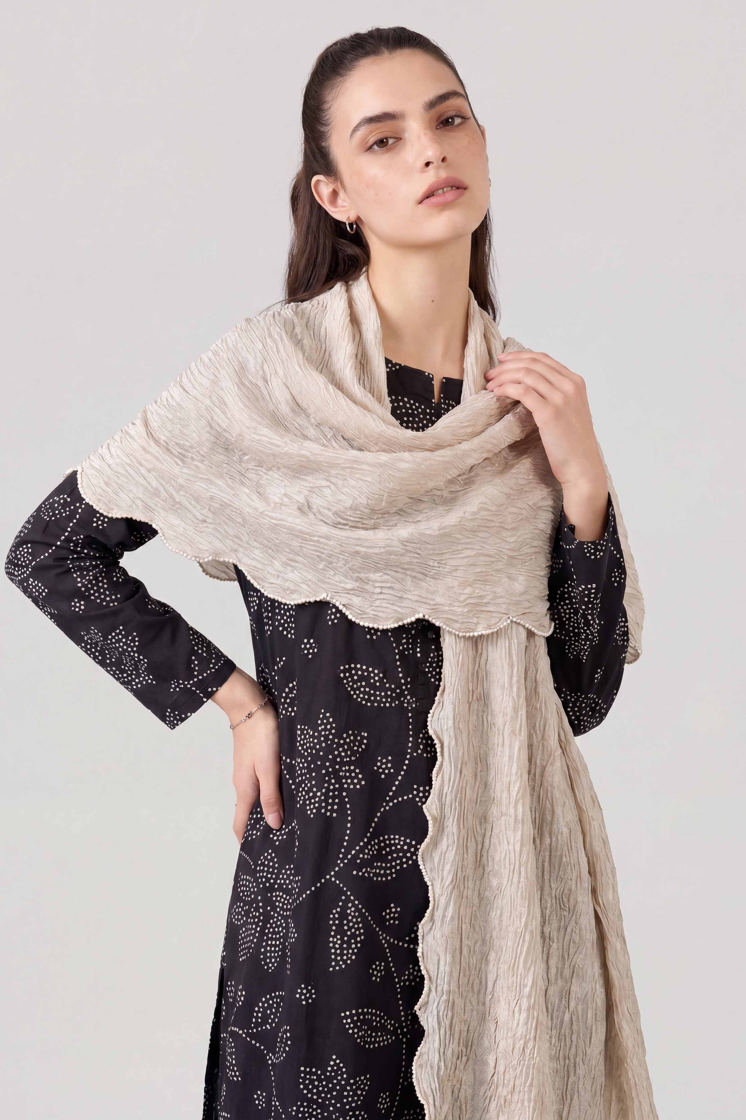Beige Women Scarf - 447602118