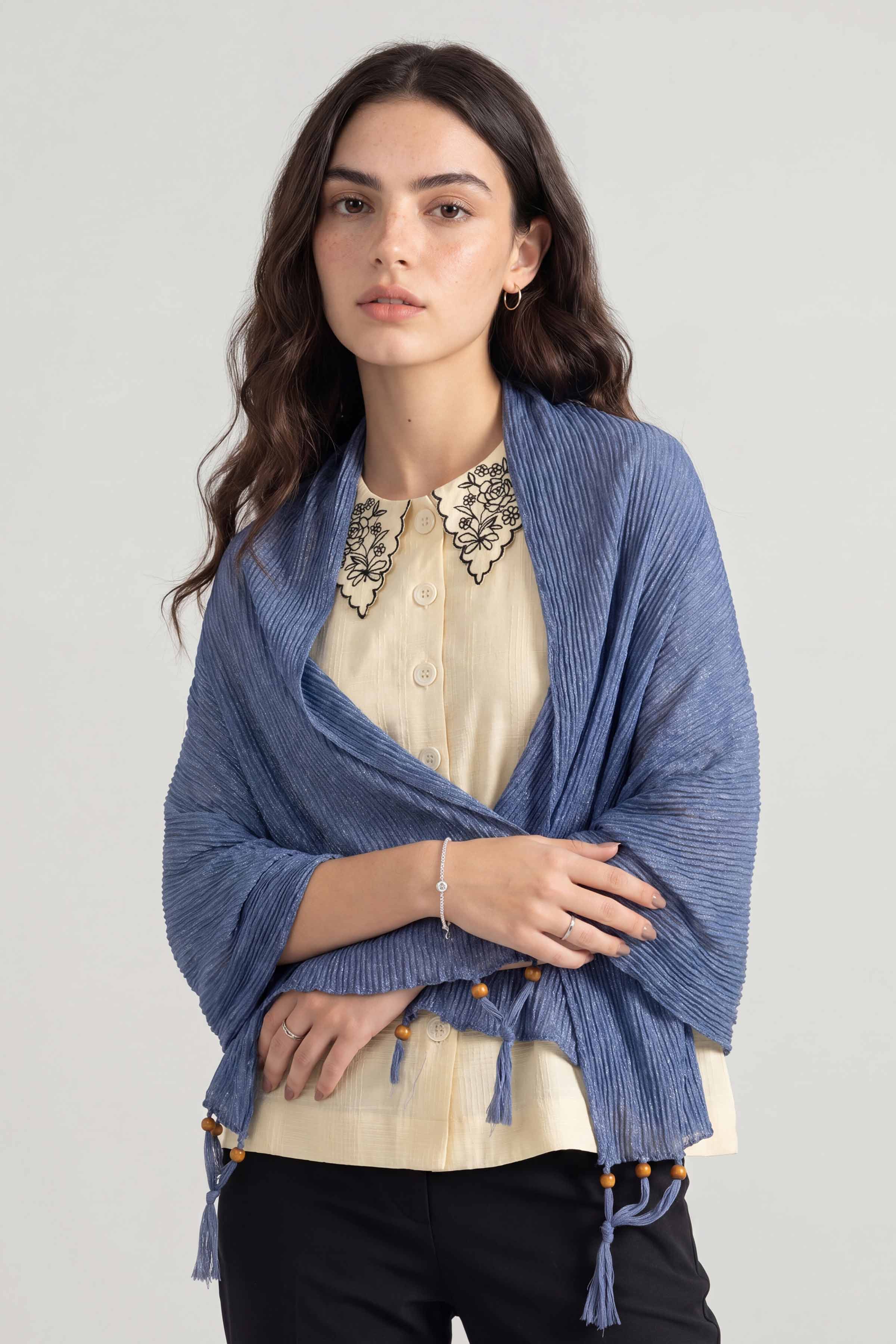 Blue Women Scarf - 447612108