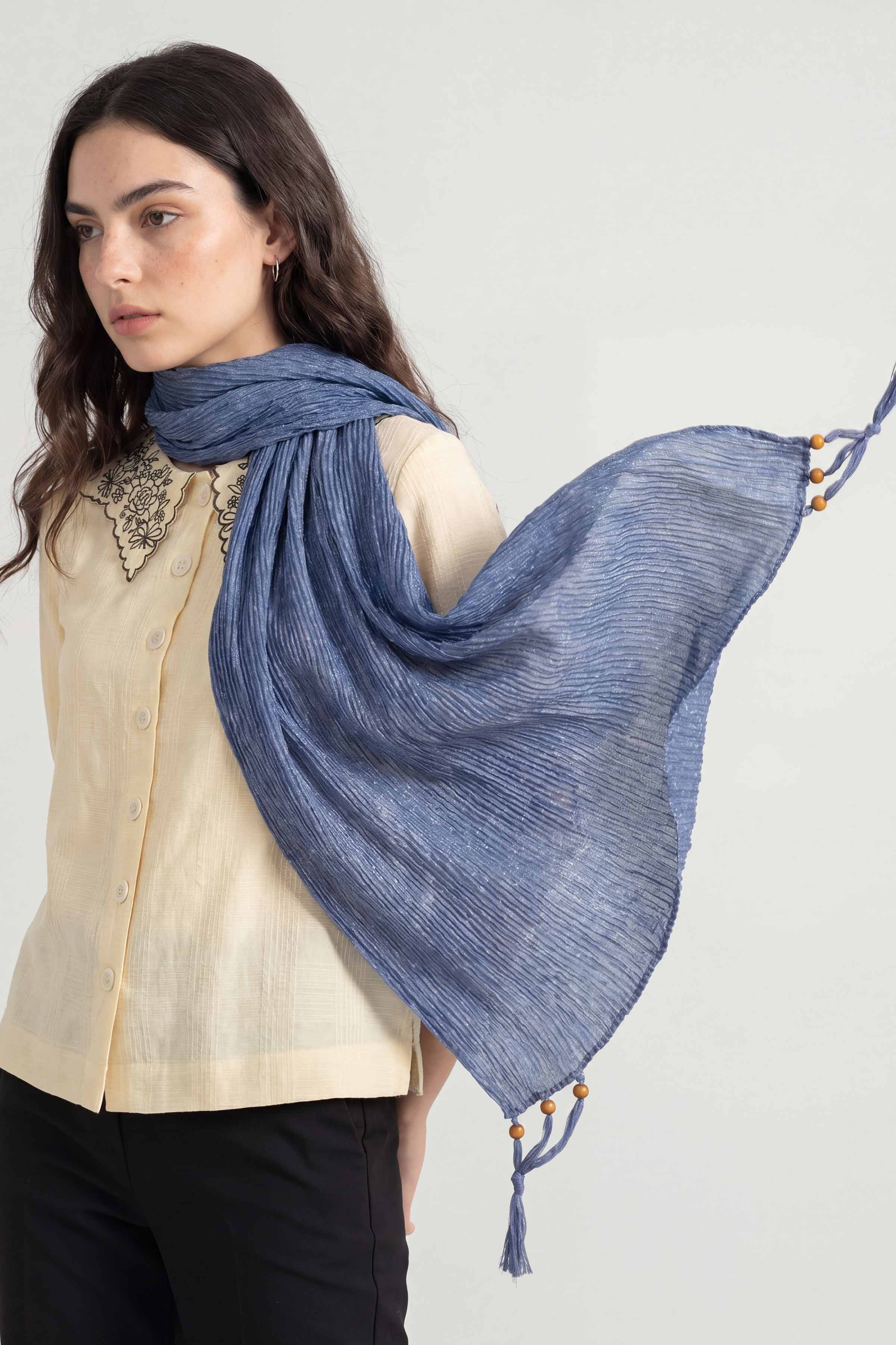 Blue Women Scarf - 447612108