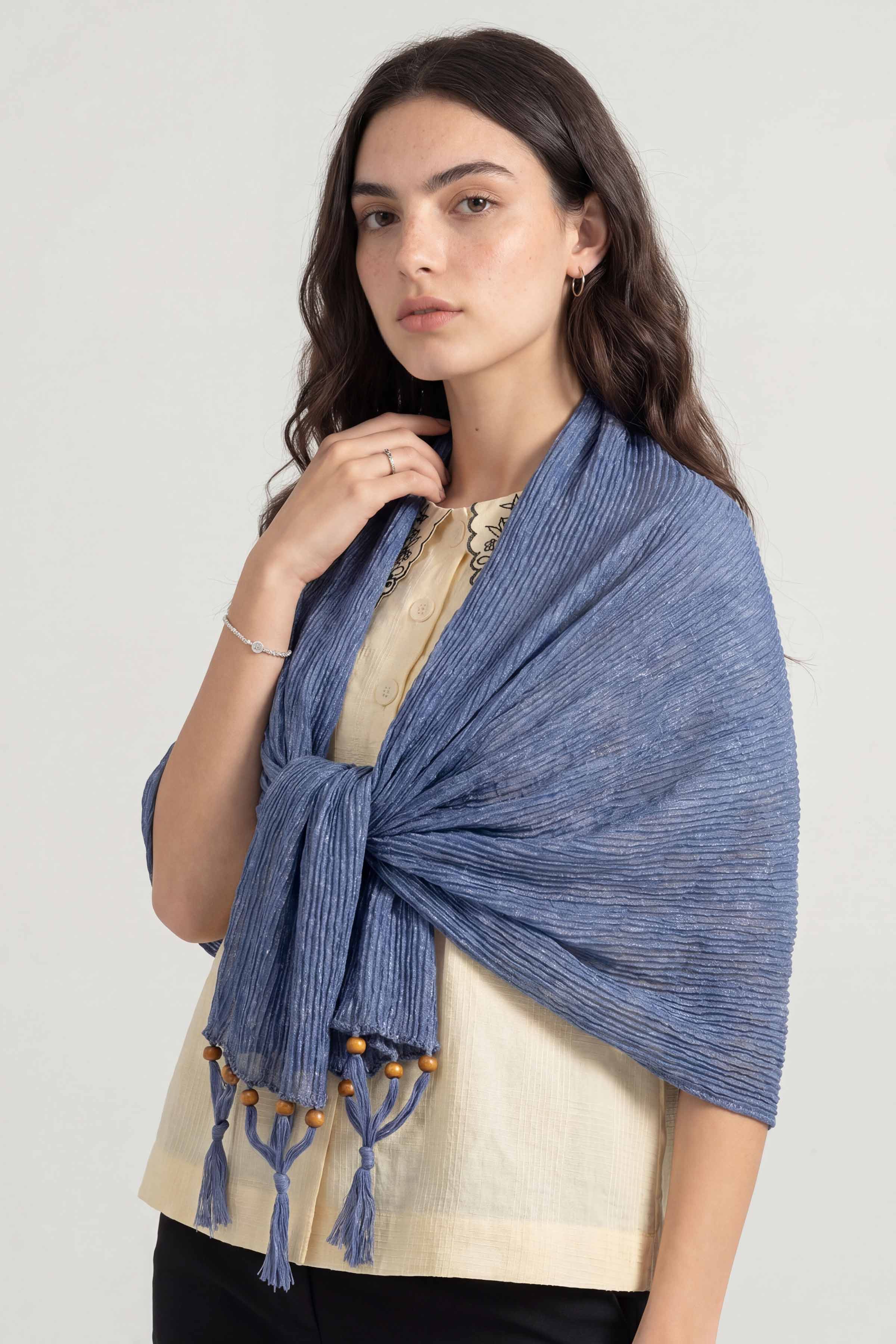 Blue Women Scarf - 447612108