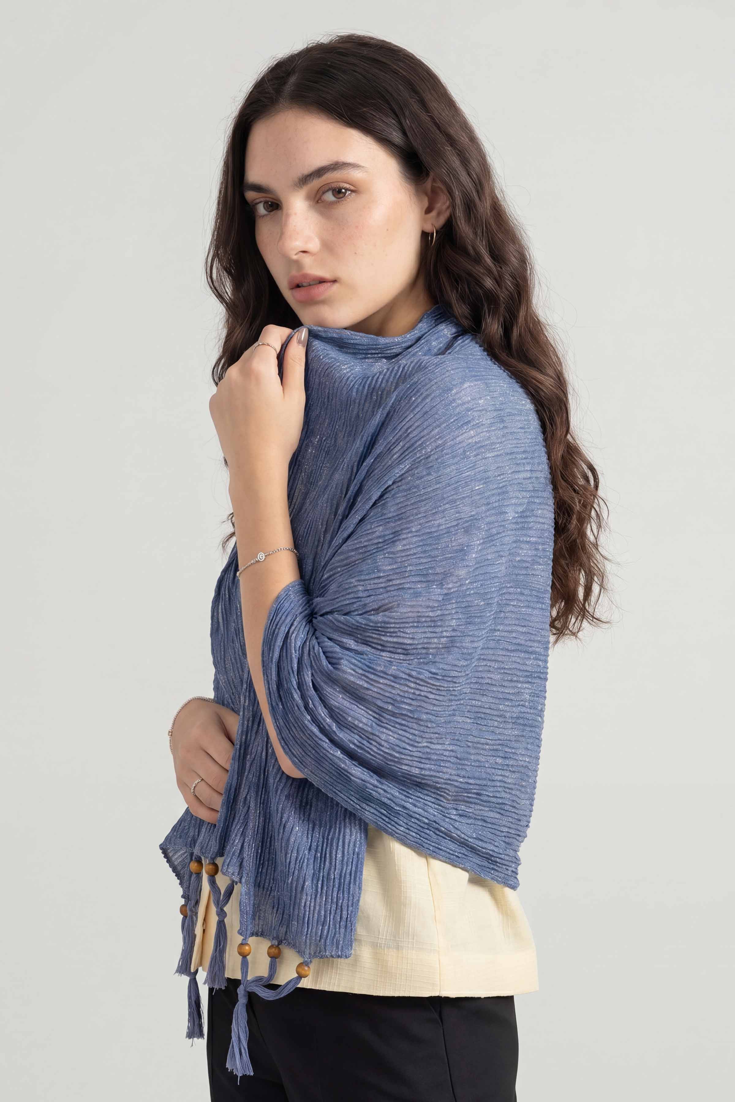 Blue Women Scarf - 447612108