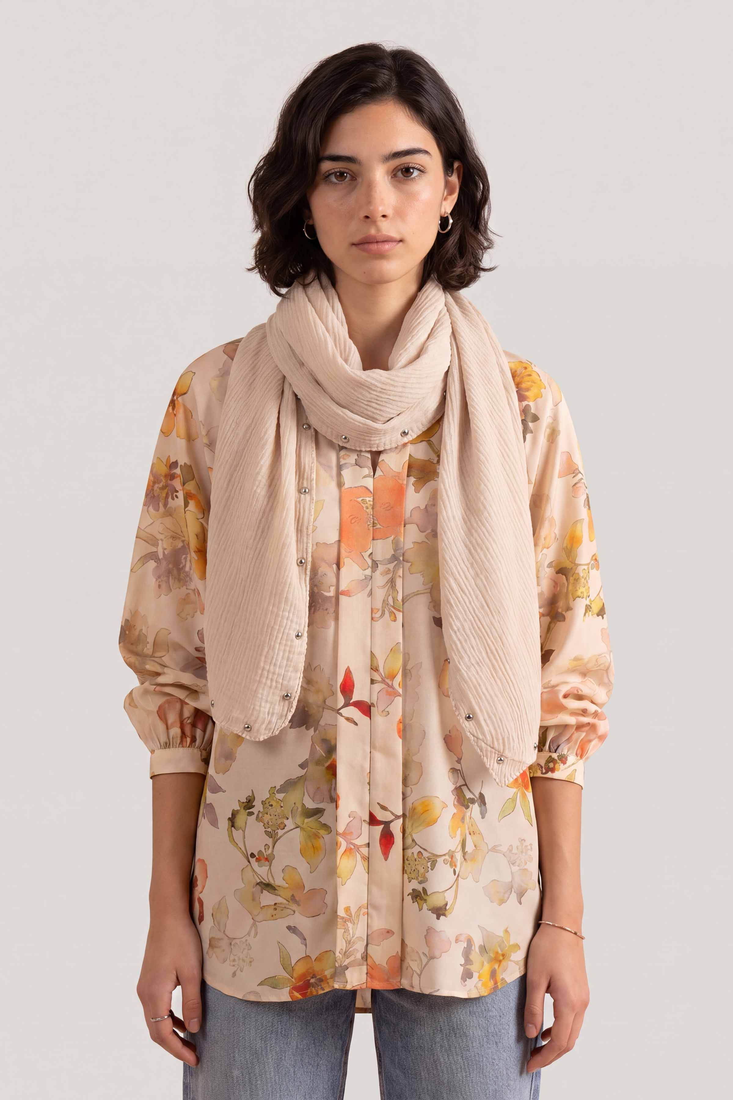 Beige Women Scarf - 447622118