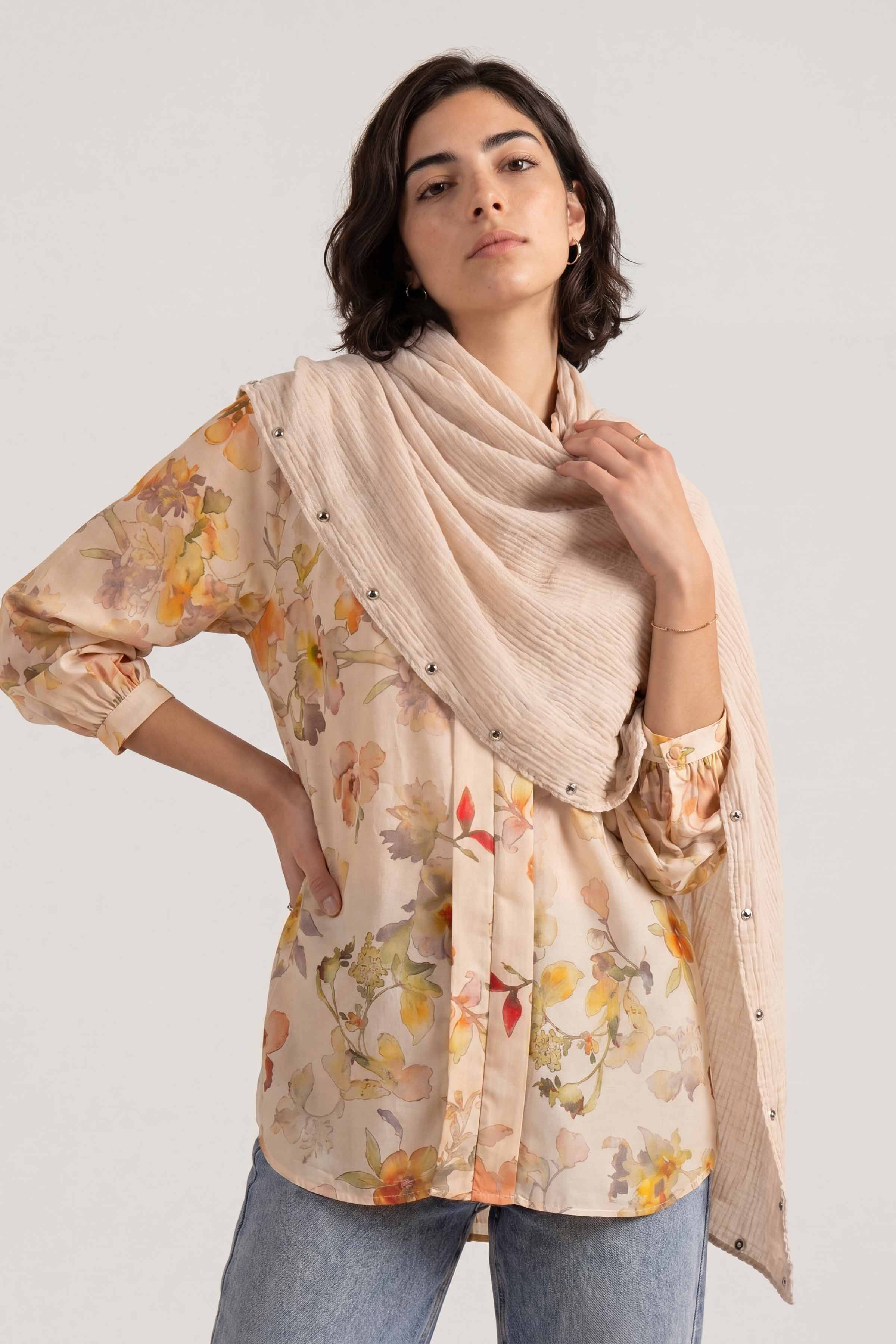 Beige Women Scarf - 447622118