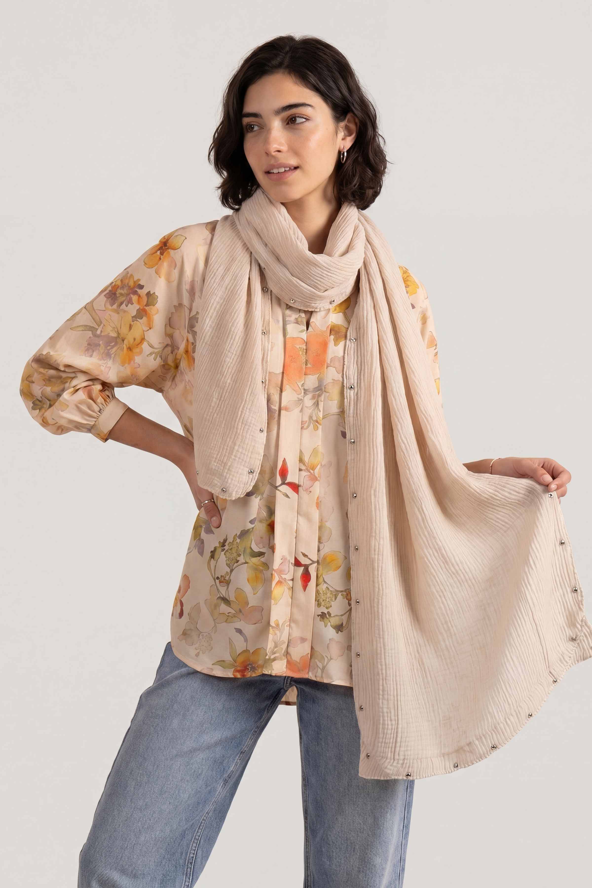 Beige Women Scarf - 447622118