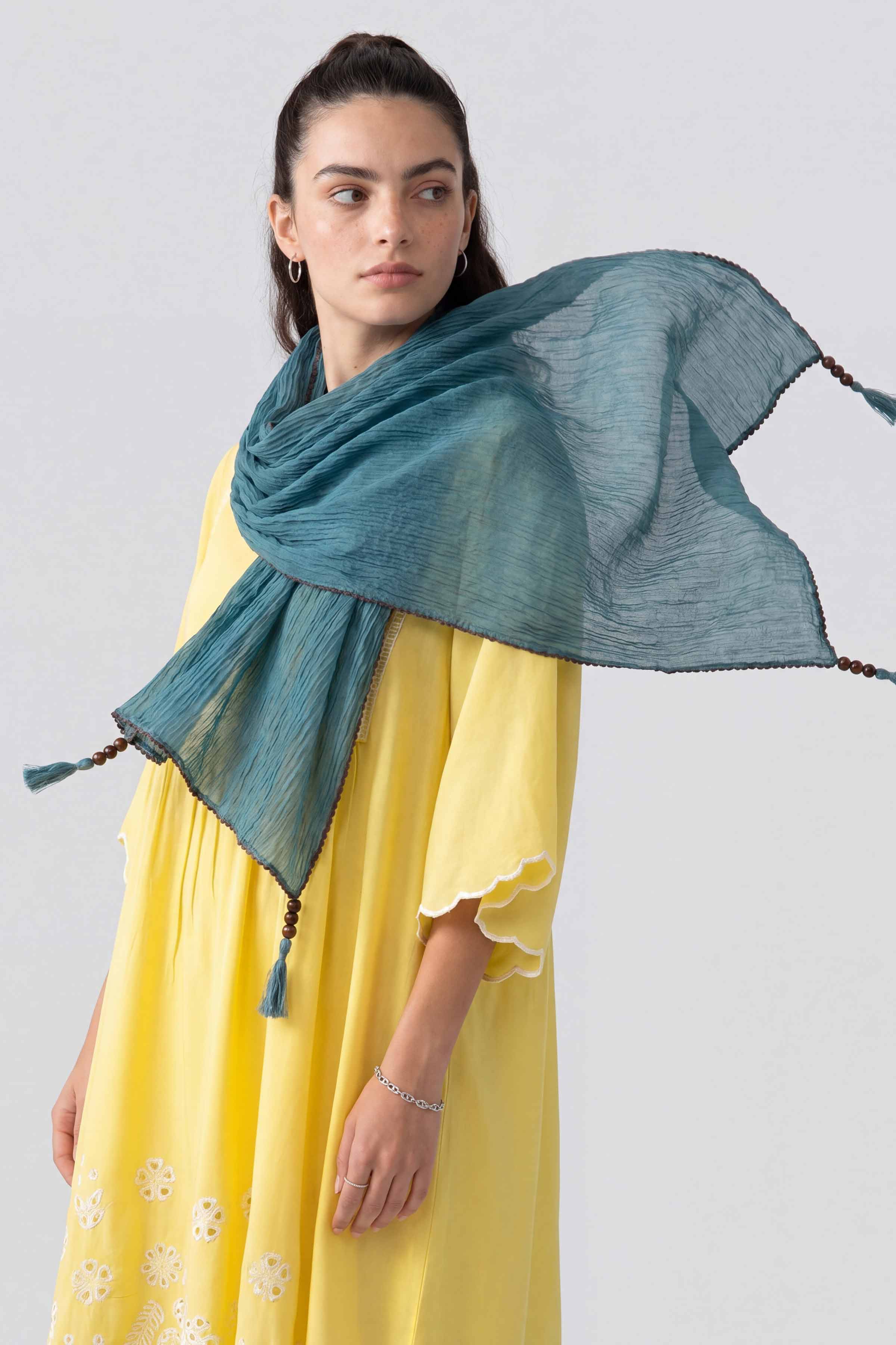Blue Women Scarf - 447632108