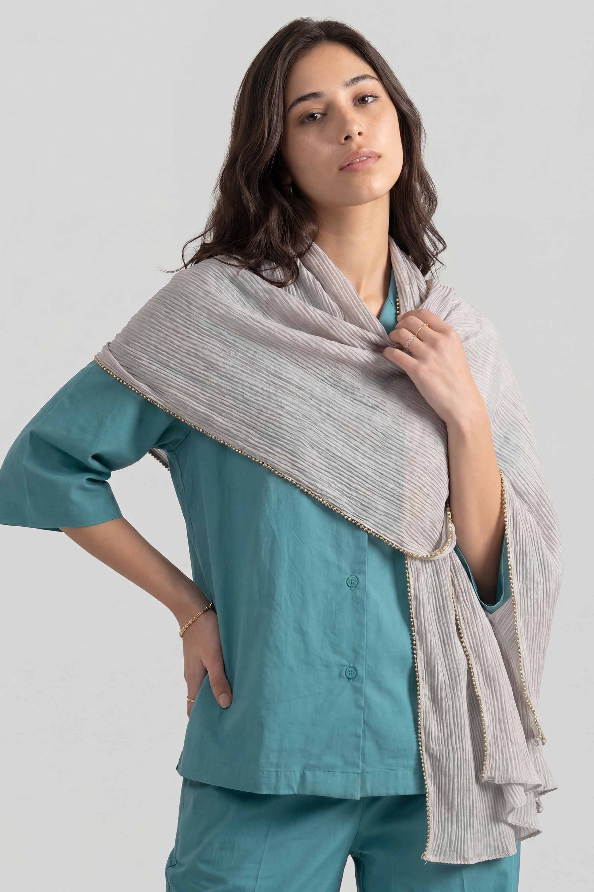 Grey Women Scarf - 447642111