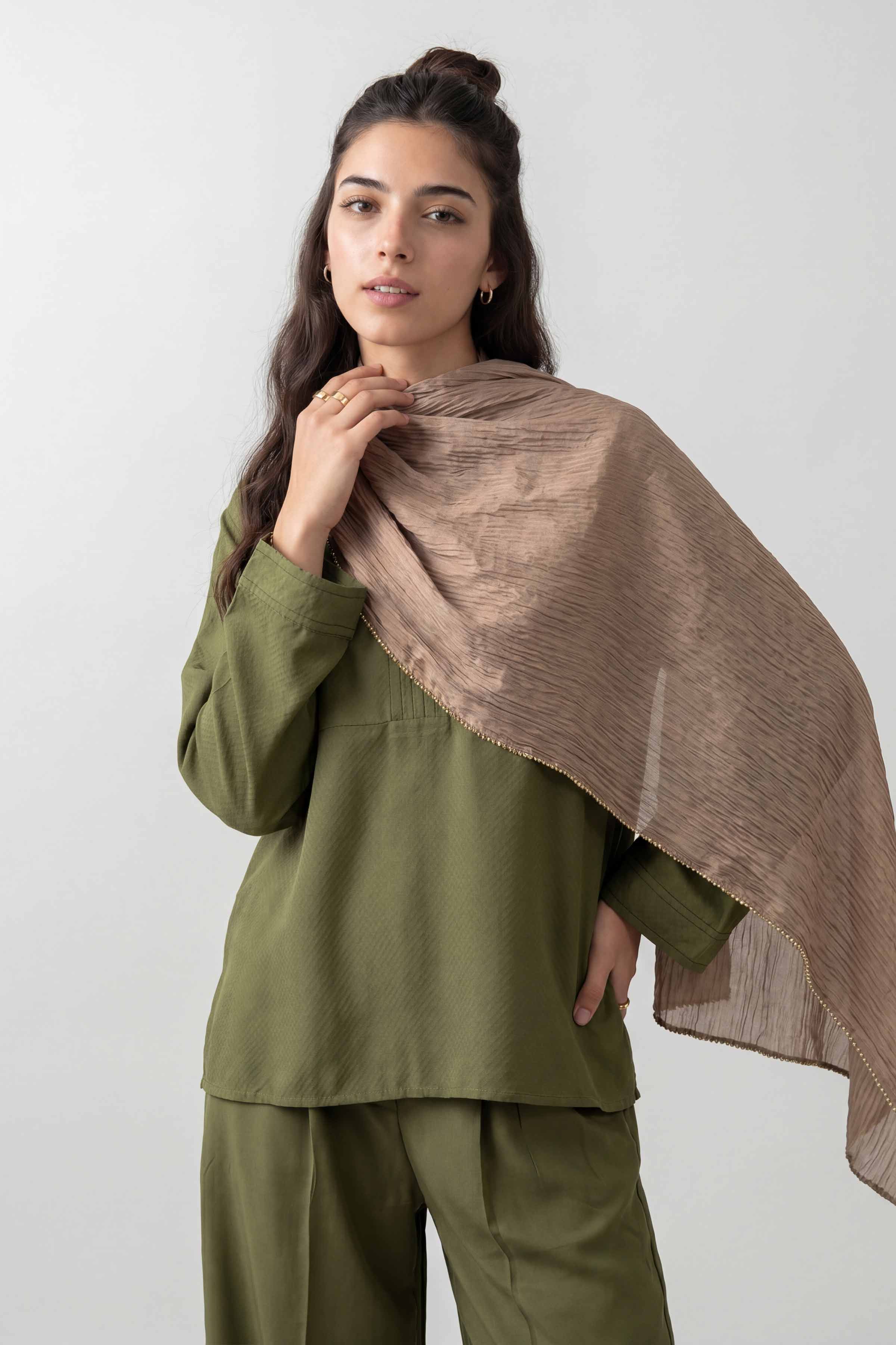 Tan Women Scarf - 447642126