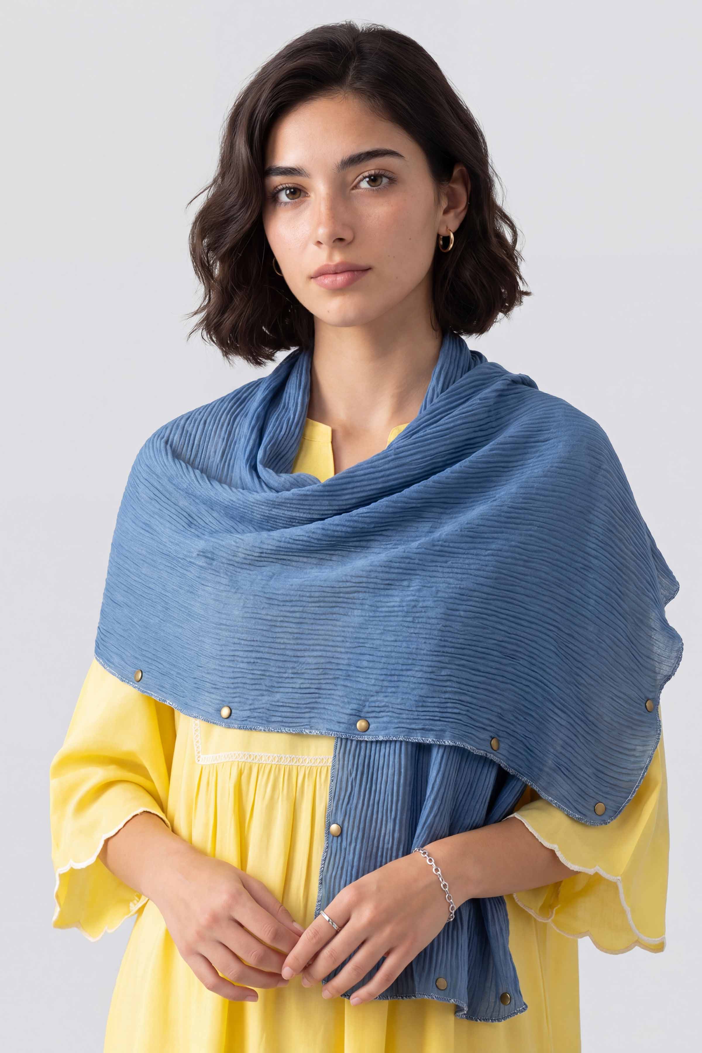 Blue Women Scarf - 447652108