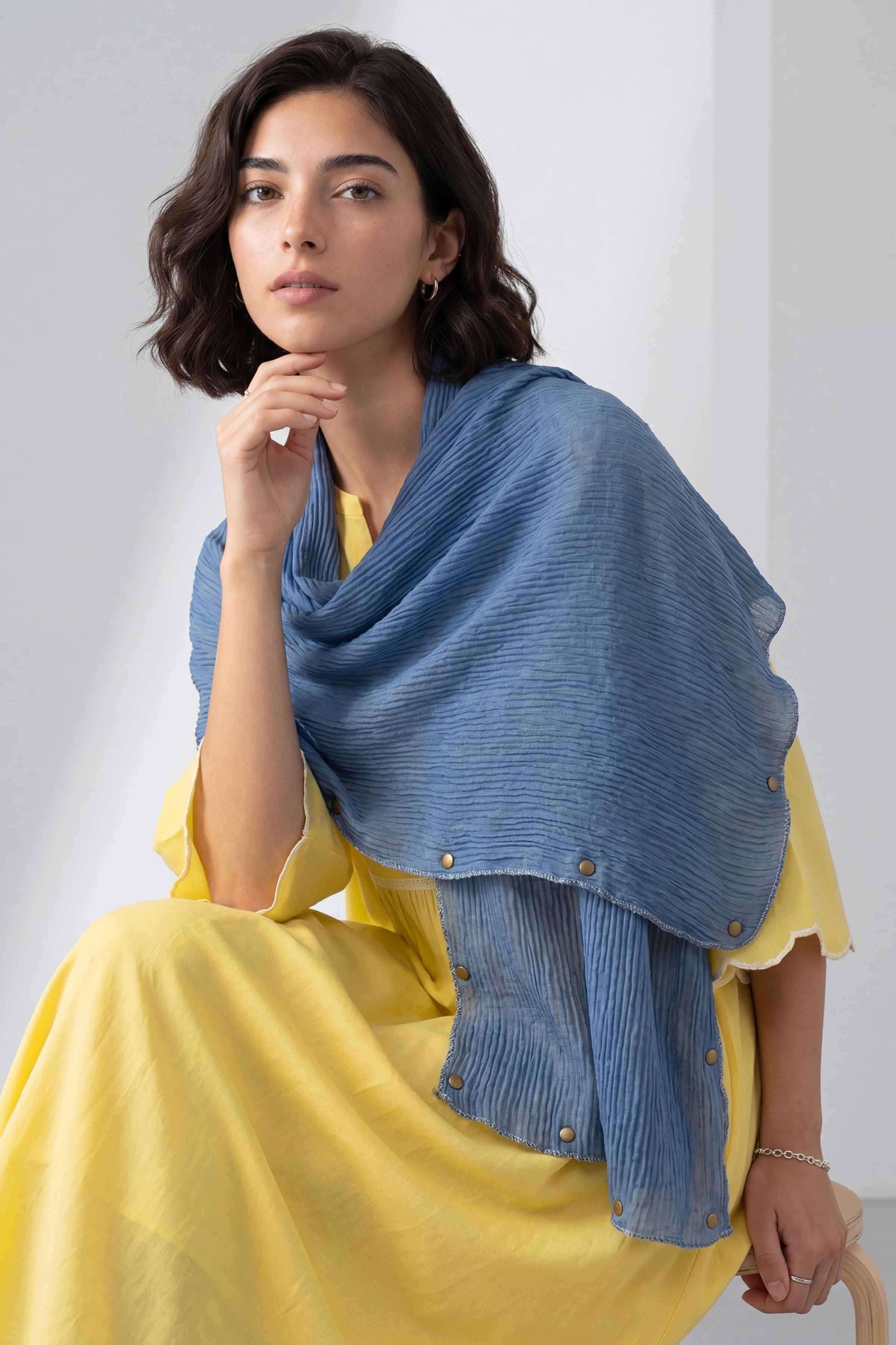 Blue Women Scarf - 447652108