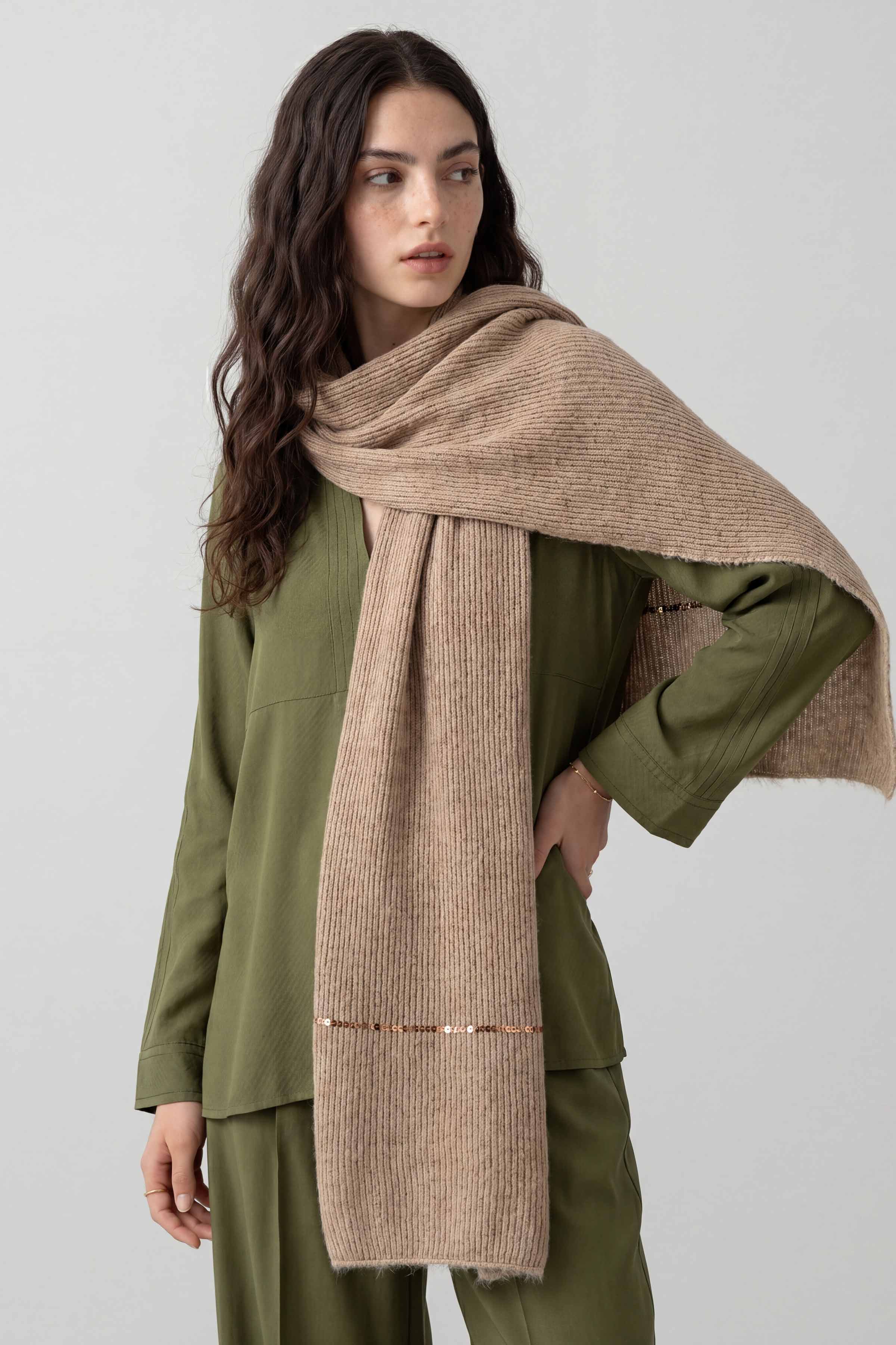 Beige Women Scarf - 447662118