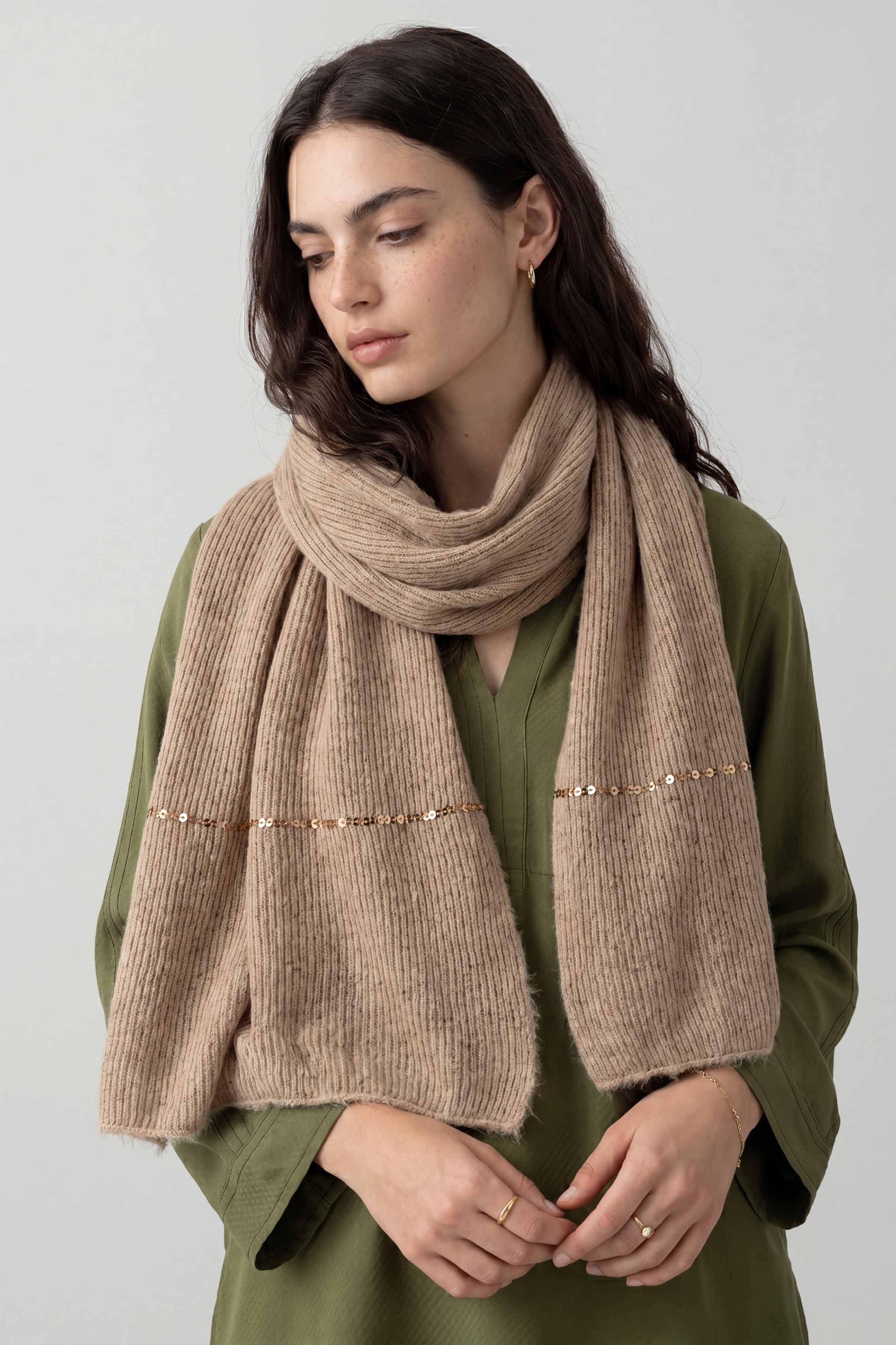 Beige Women Scarf - 447662118