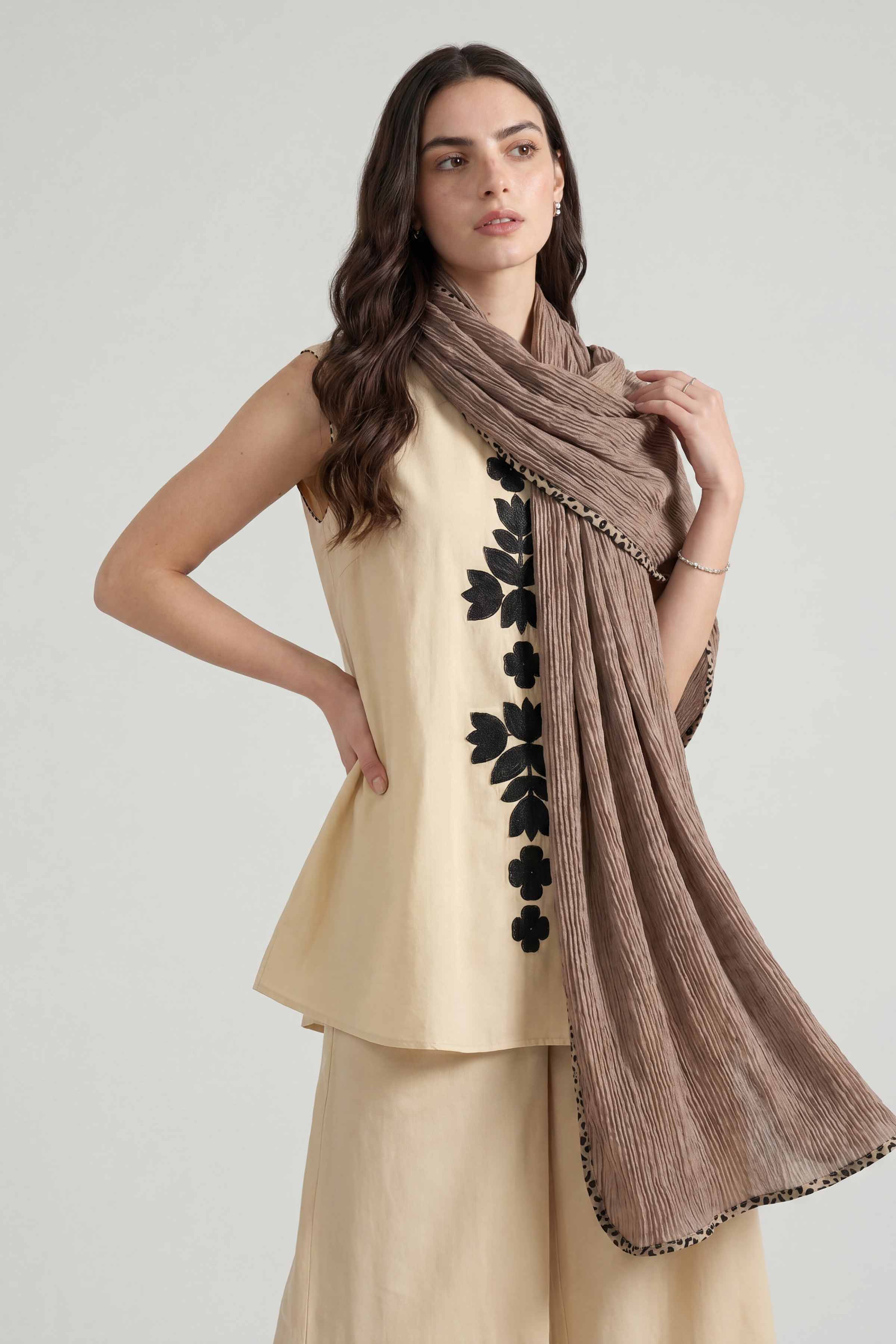 Beige Women Scarf - 447672118
