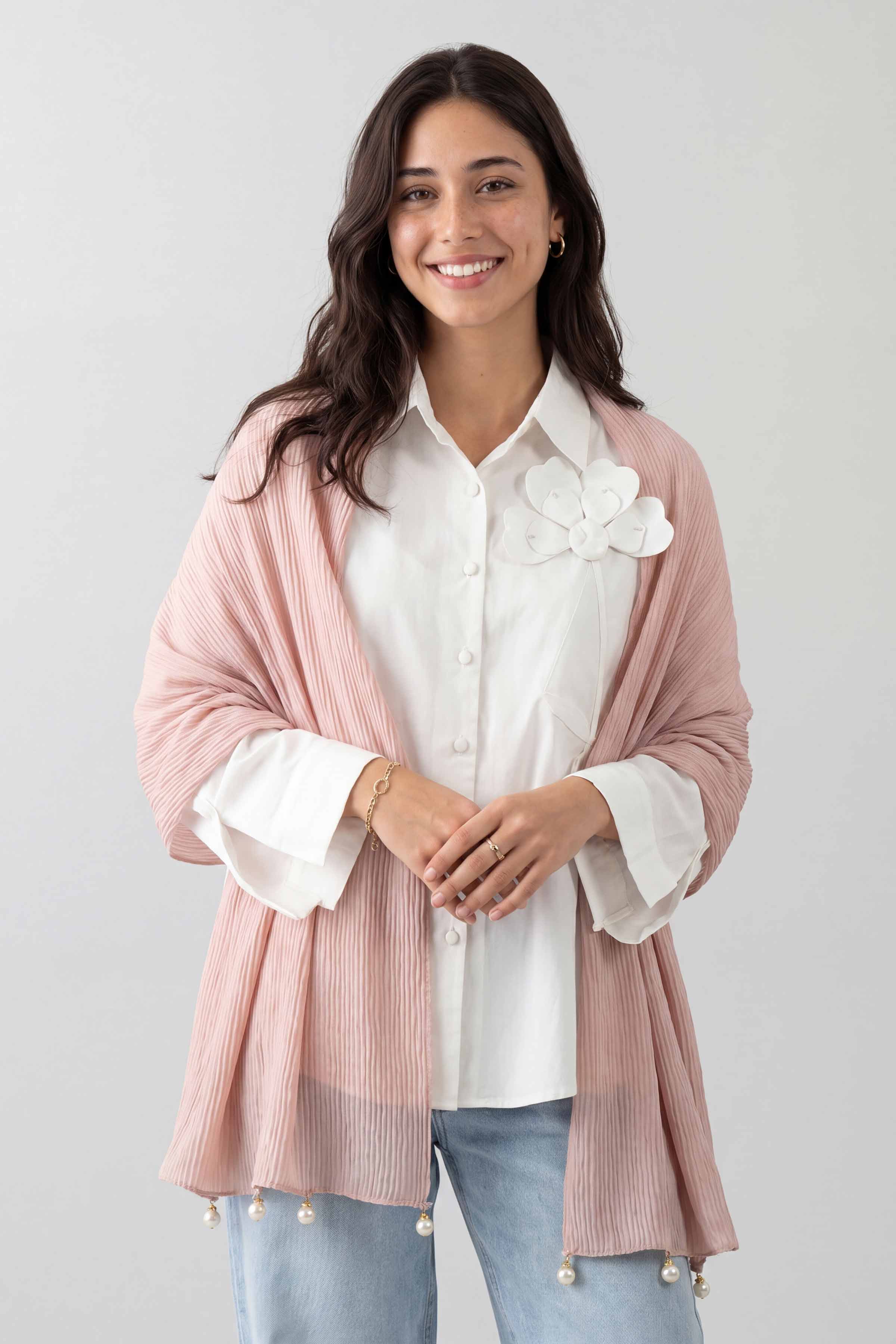 Pink Women Scarf - 447692105