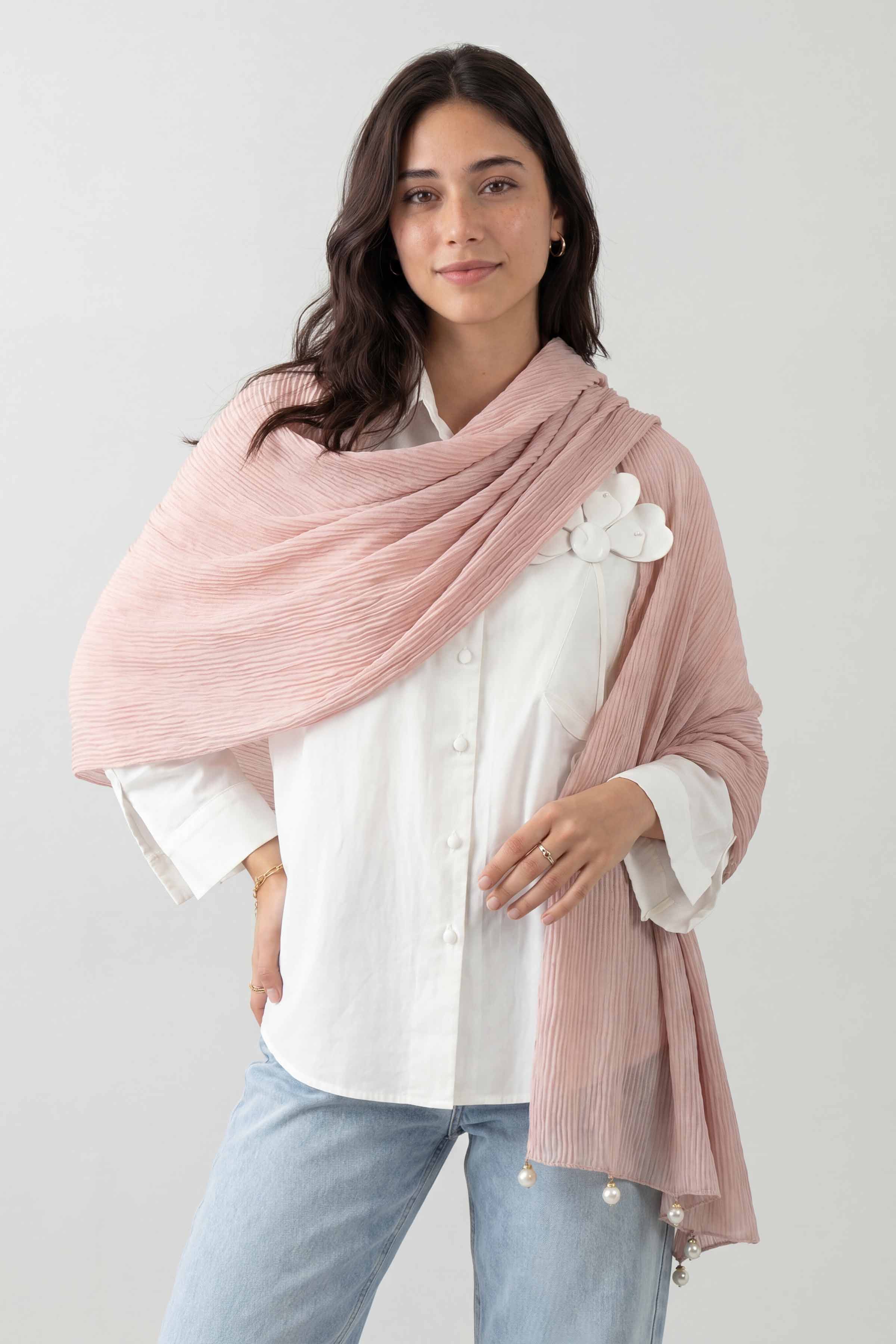 Pink Women Scarf - 447692105
