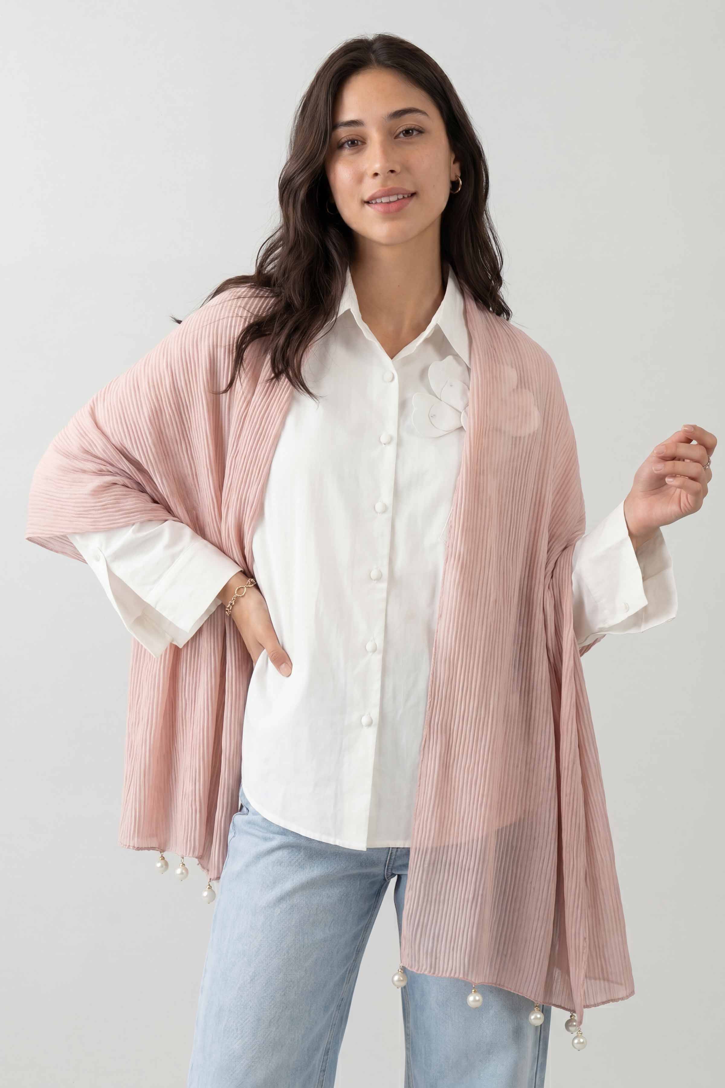 Pink Women Scarf - 447692105