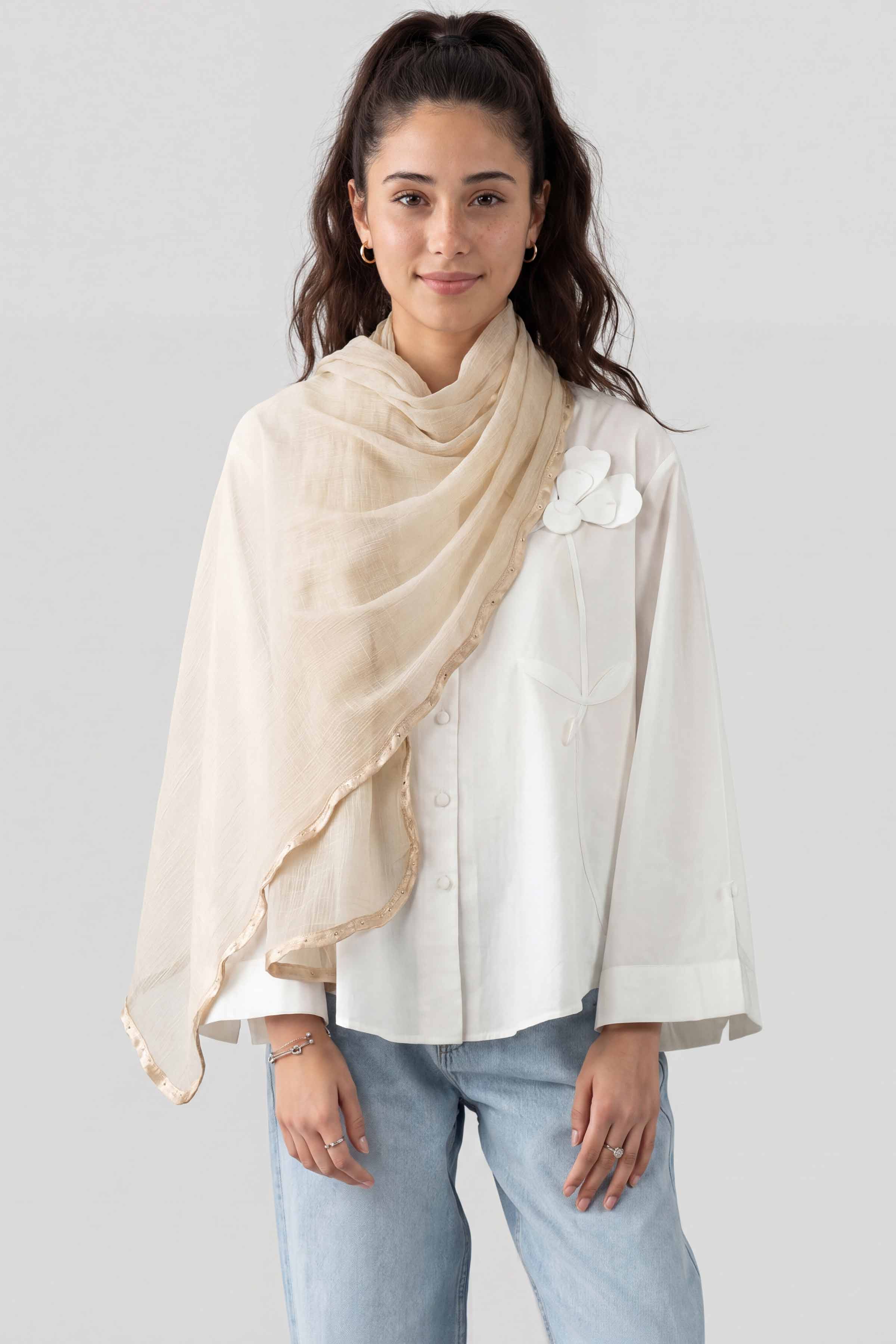 Beige Women Scarf - 447712118
