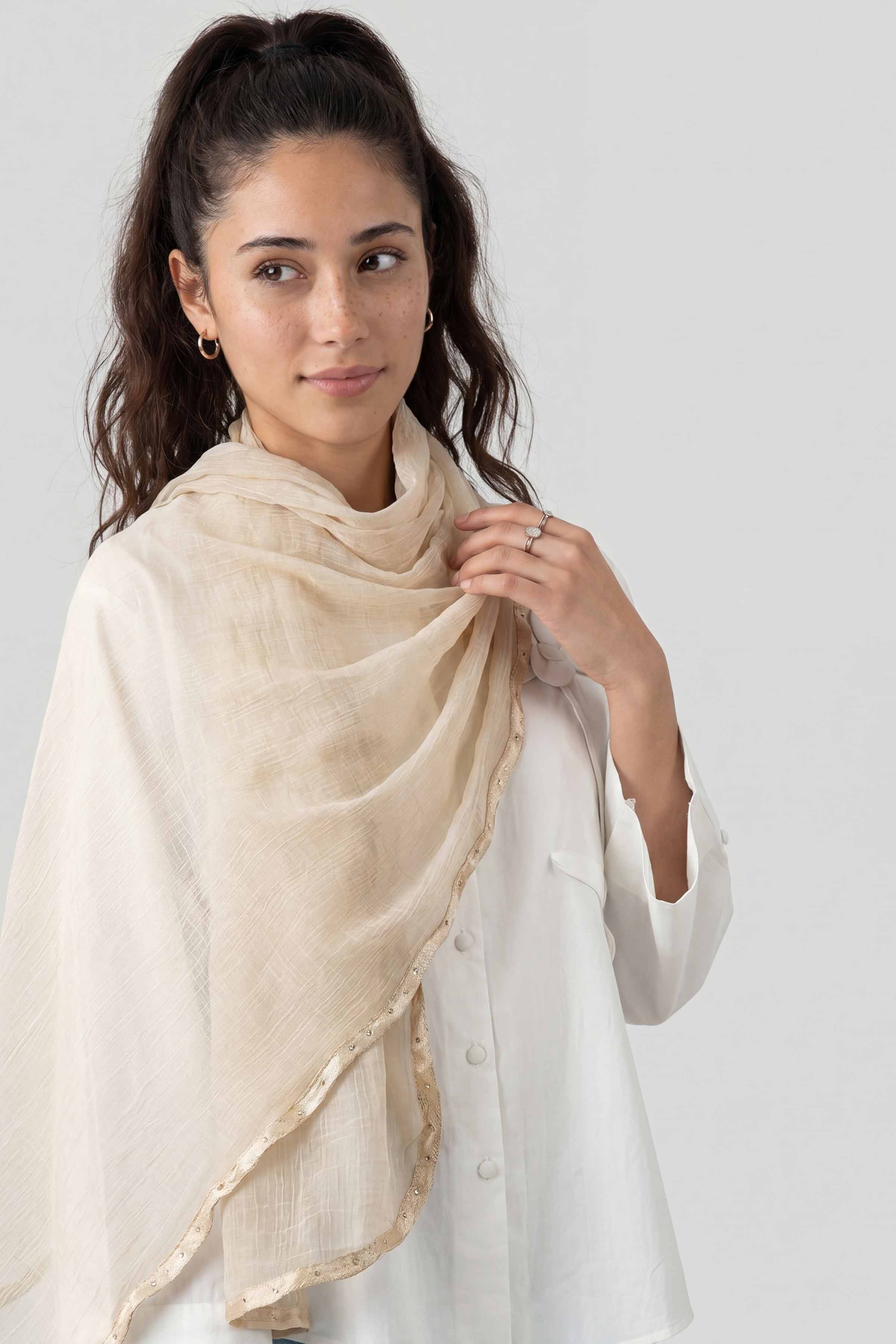 Beige Women Scarf - 447712118