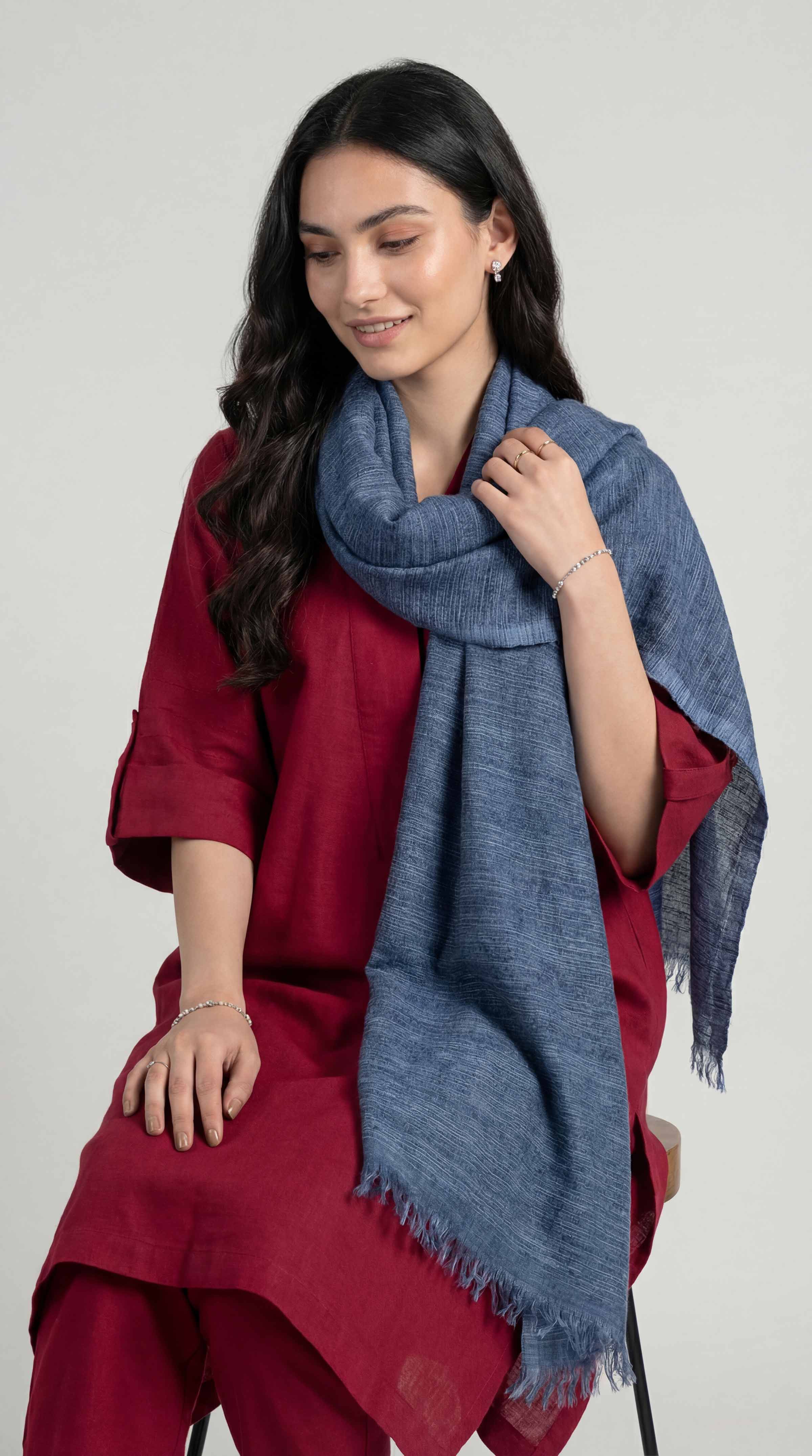 Blue Women Scarf - 72070952