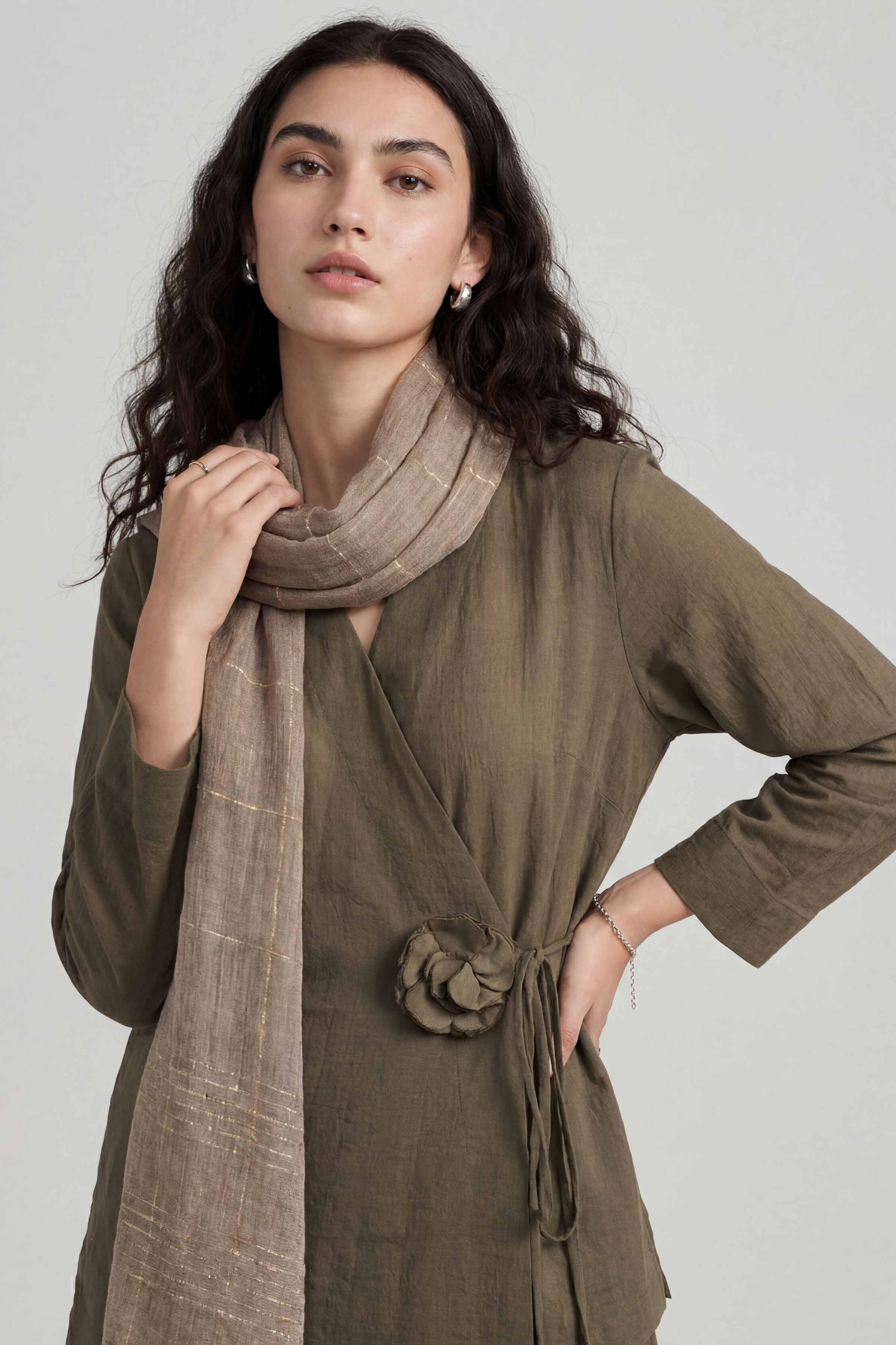Khaki Women Scarf - 72070960