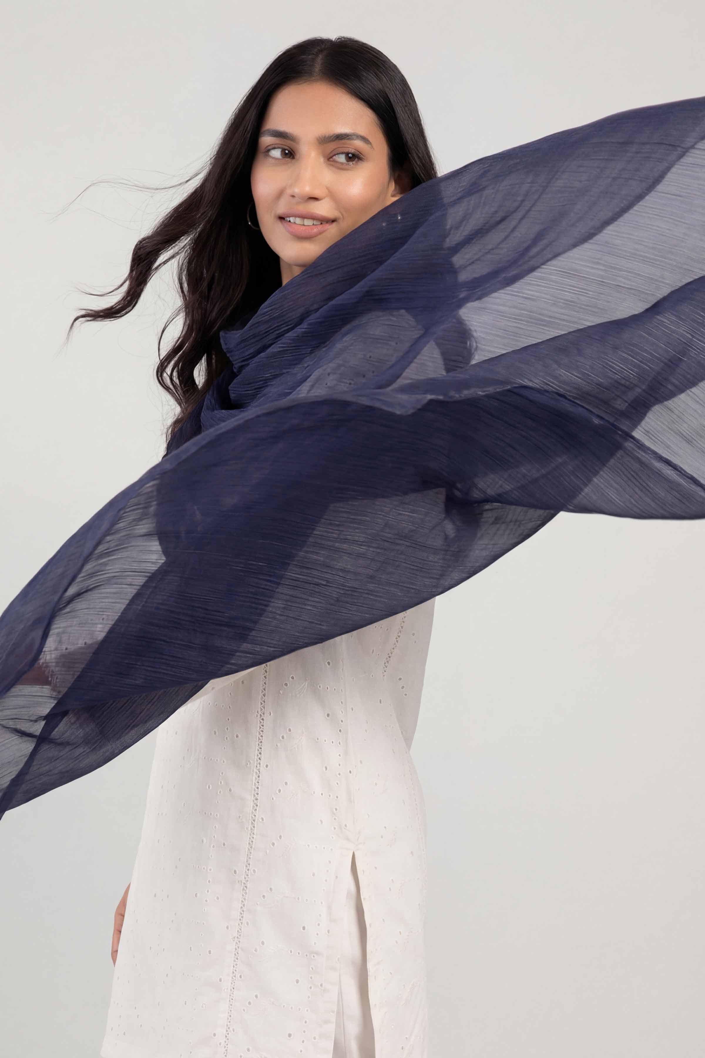 Dark Navy Women Scarf - 447812121