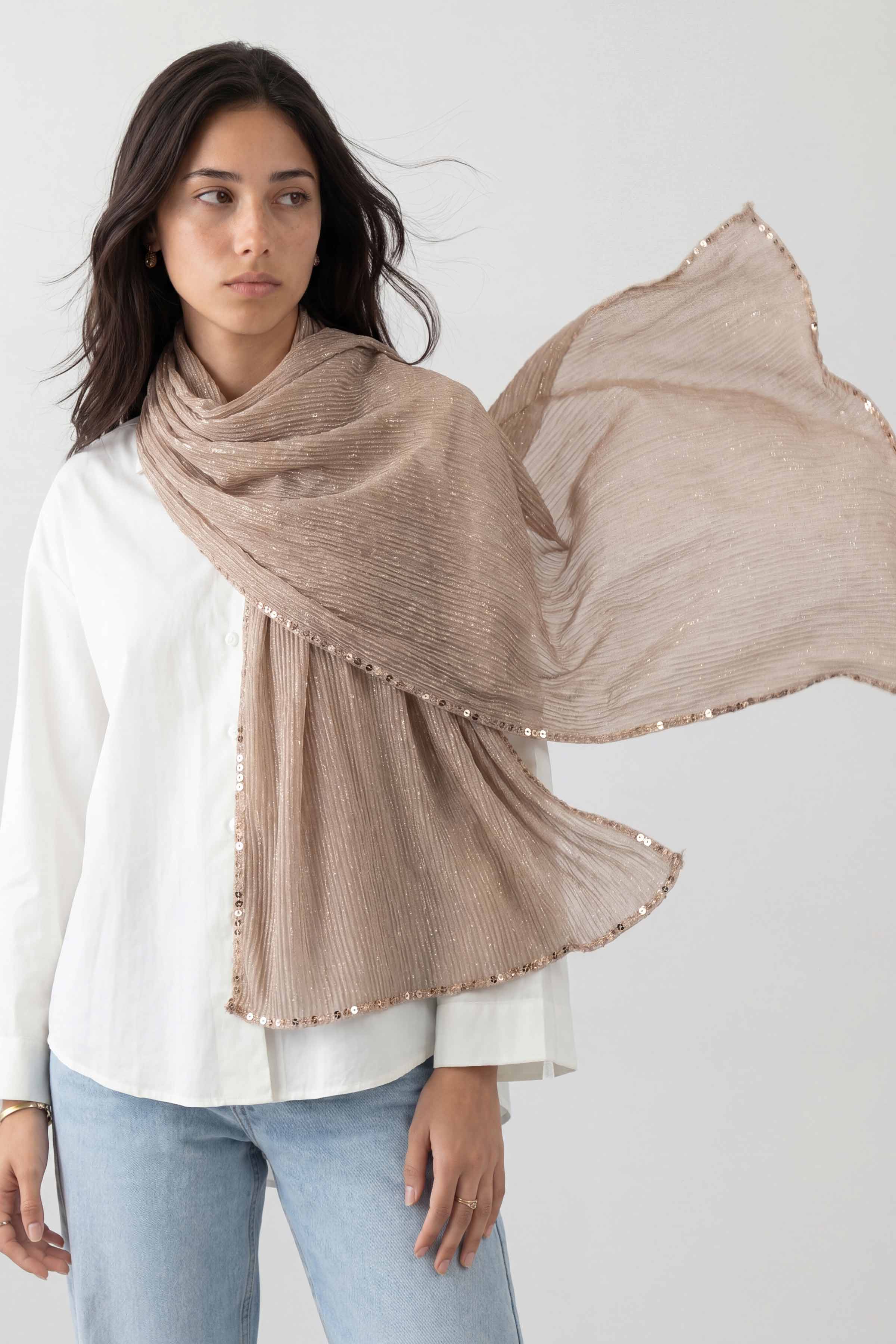 Beige Women Scarf - 447872118