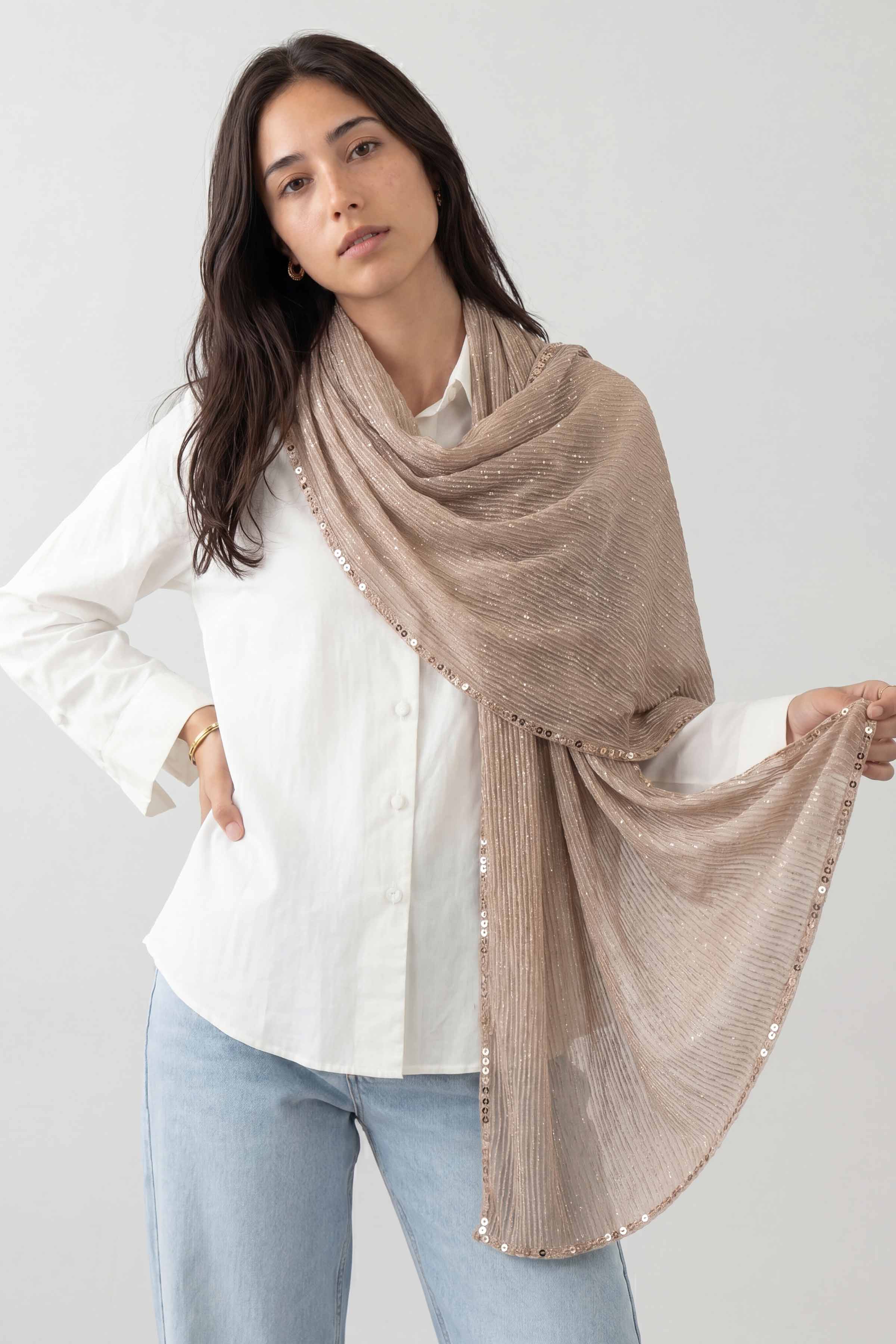 Beige Women Scarf - 447872118