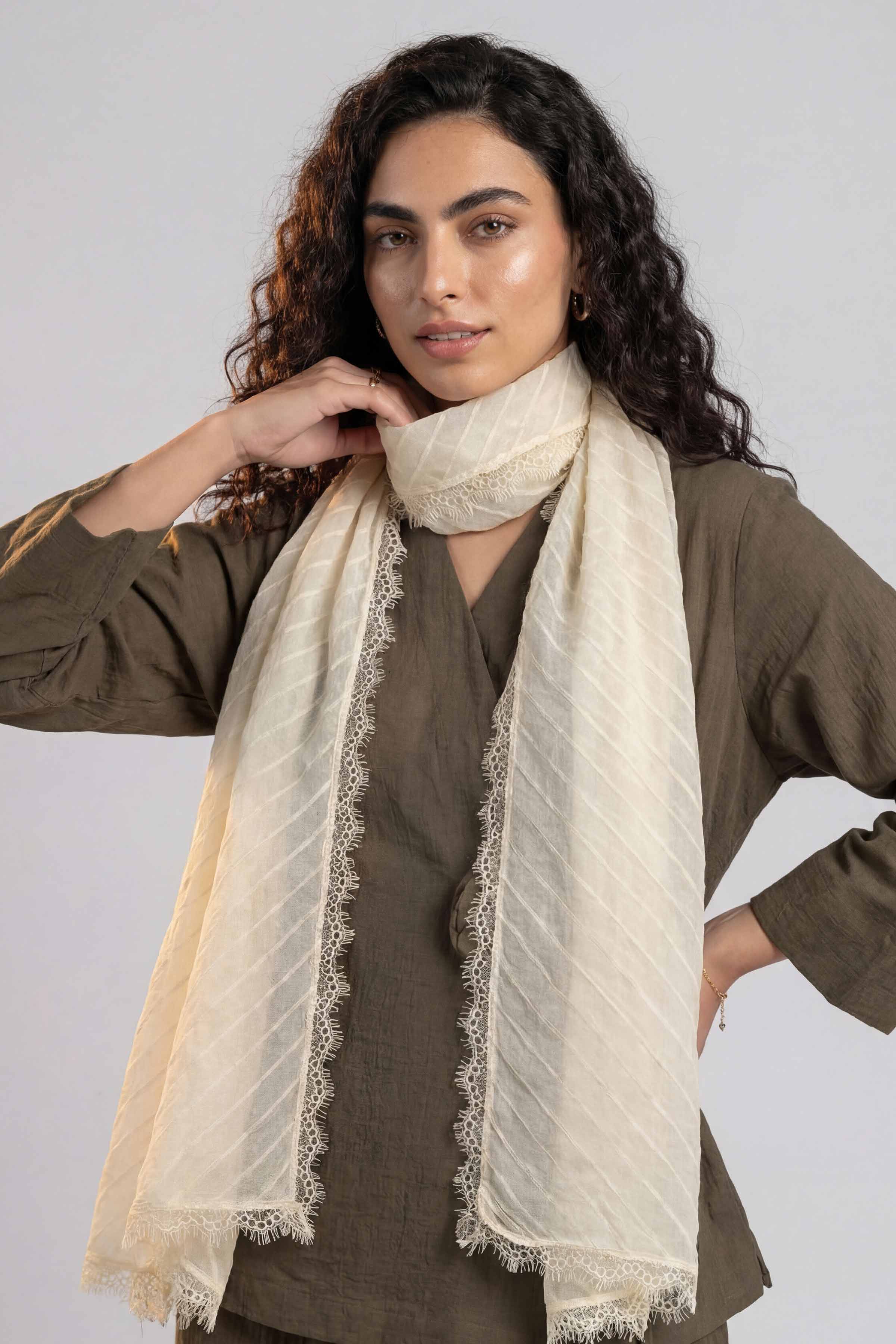 Beige Women Scarf - 72070972