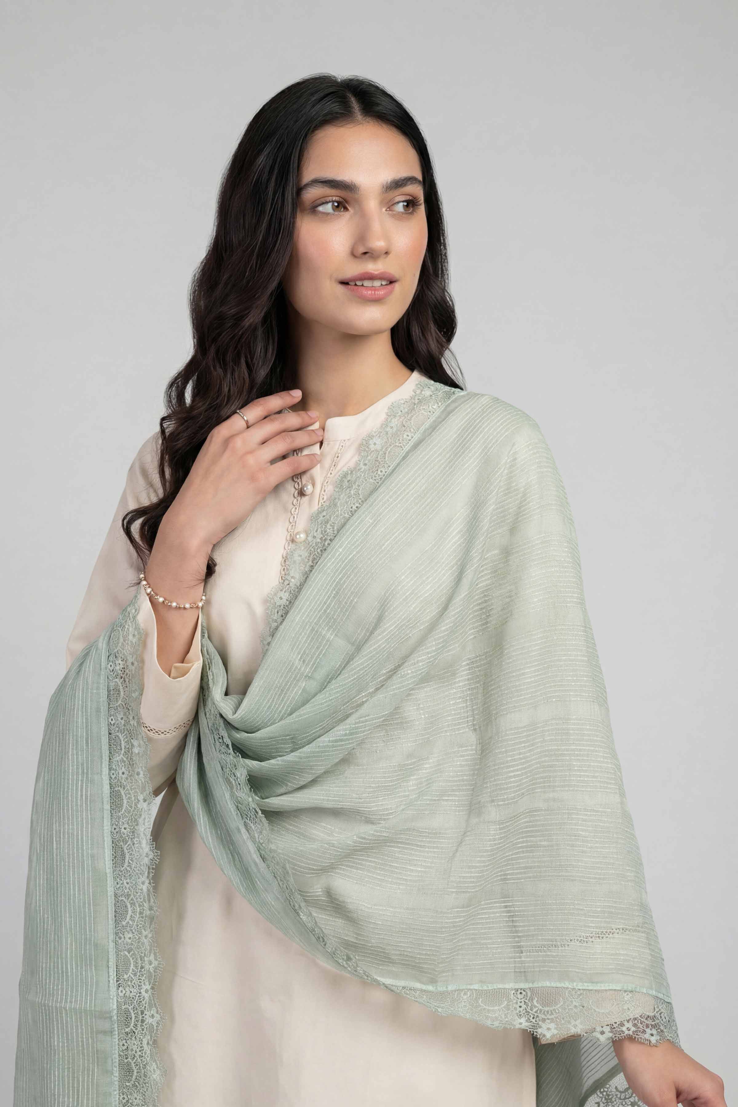 Light Green Women Scarf - 72070973