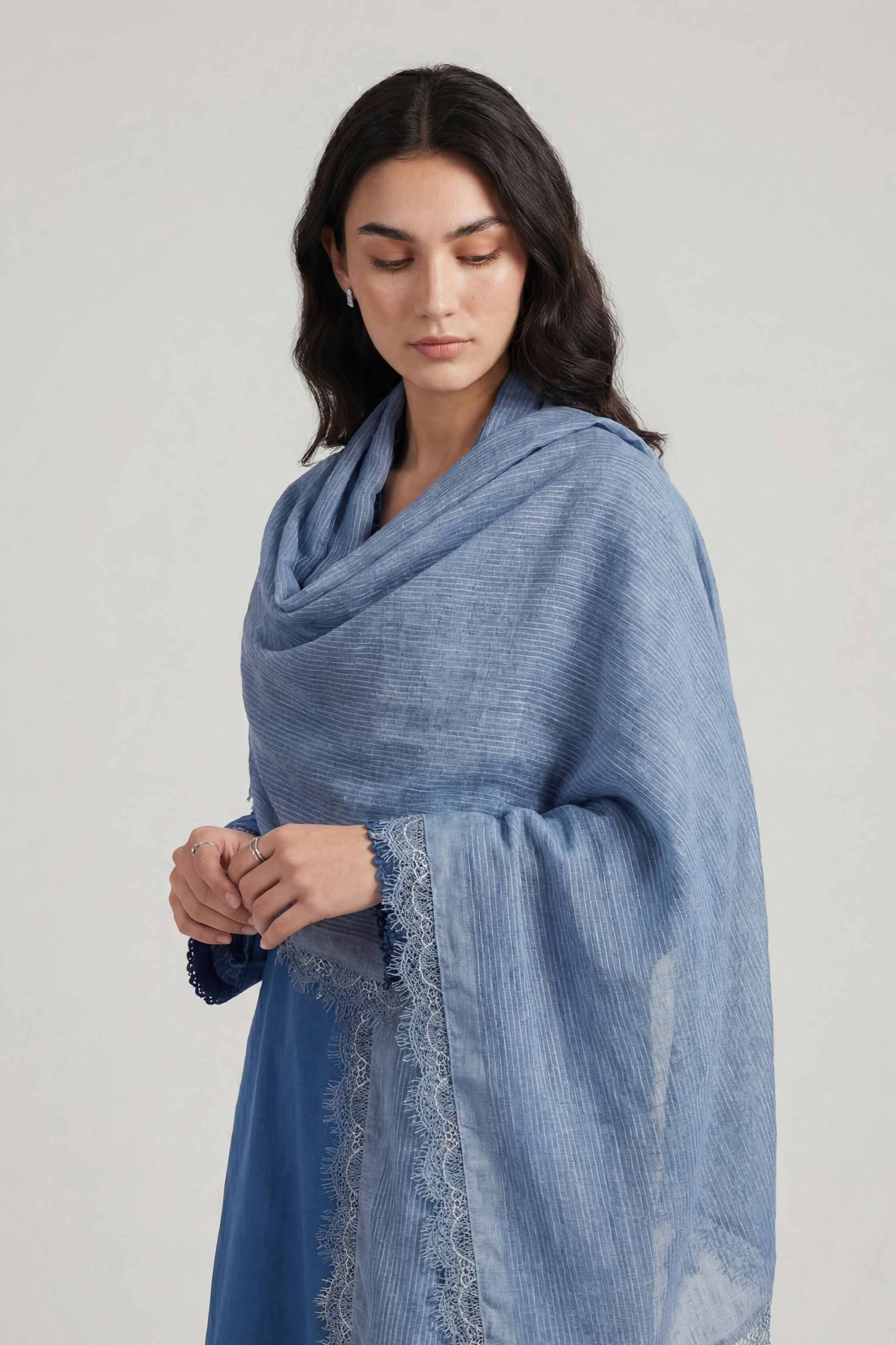 Blue Women Scarf - 72070974